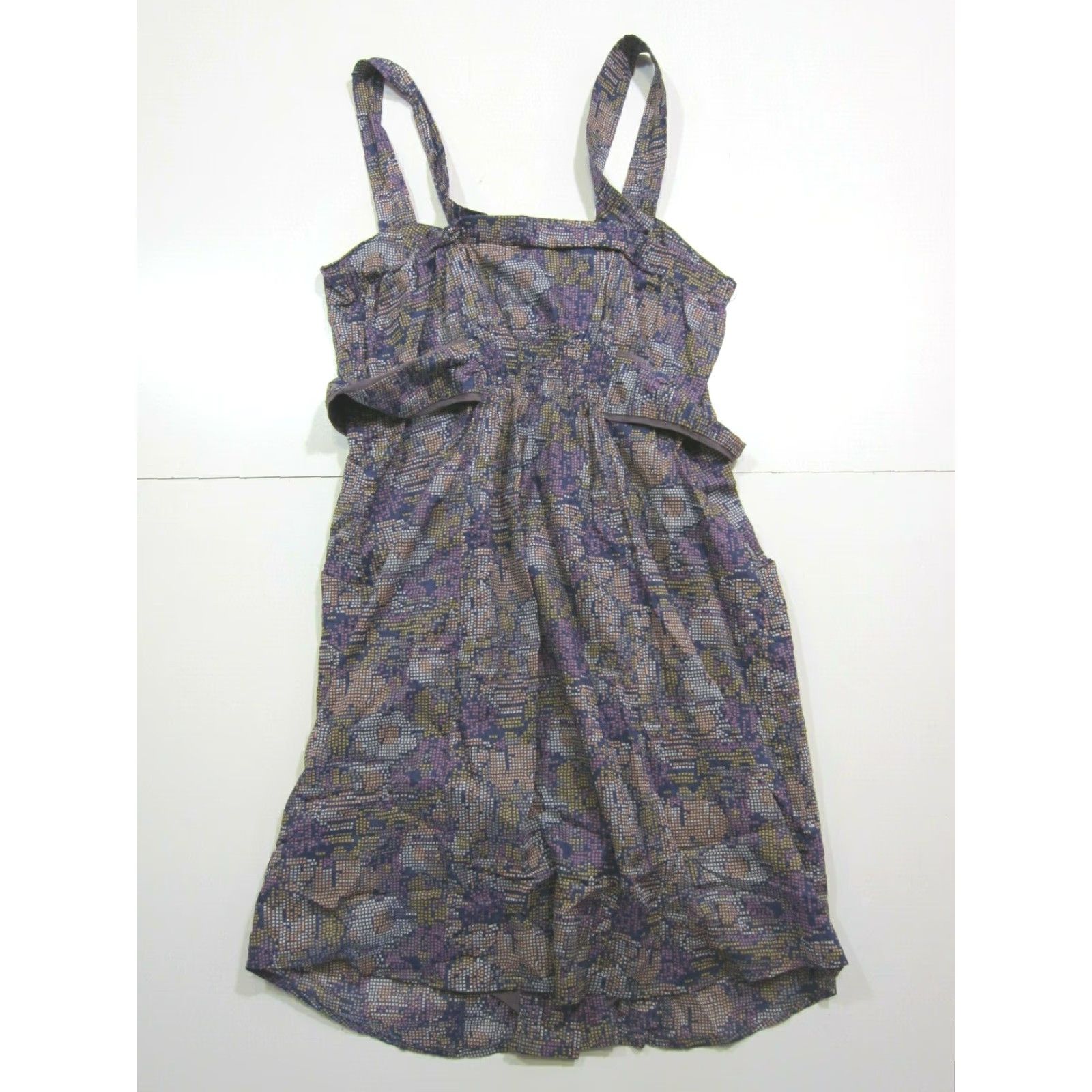 Vintage 3 Stones Est 1989 Cotton Purple Floral Tunic Tank Pocket Dress Women Medium Size M / US 6-8 / IT 42-44 - 2 Thumbnail