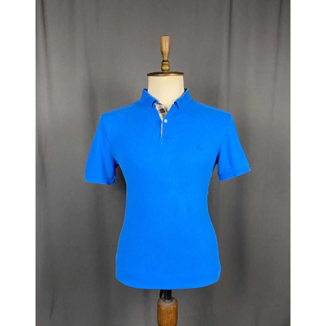 Burberry Burberry Nova Check Collar Small Logo Men's Blue Polo T-Shir Size US L / EU 52-54 / 3 - 1 Thumbnail