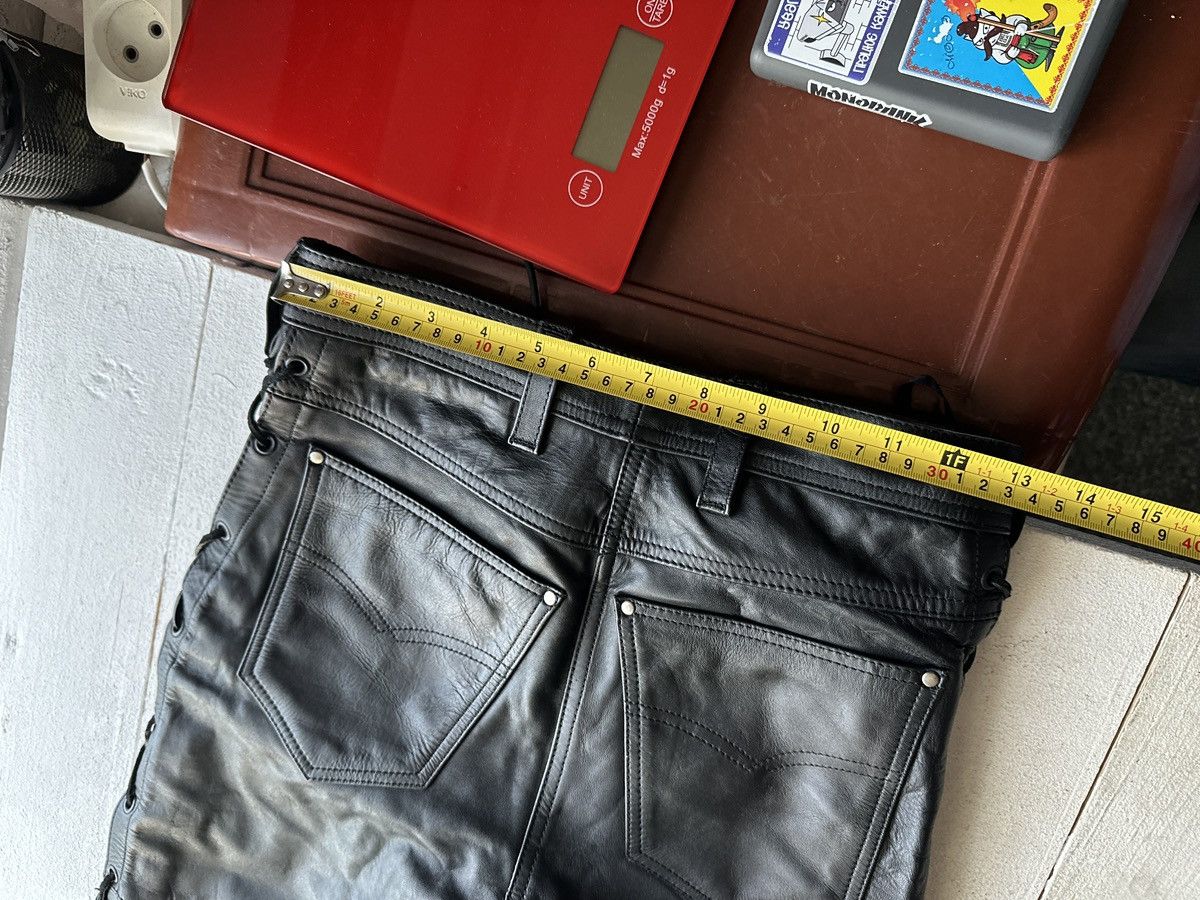 Leather 🚨GRAIL LEATHER PANTS RACING VNTG Cowboy Biker Leather Pants Size US 27 - 21 Thumbnail