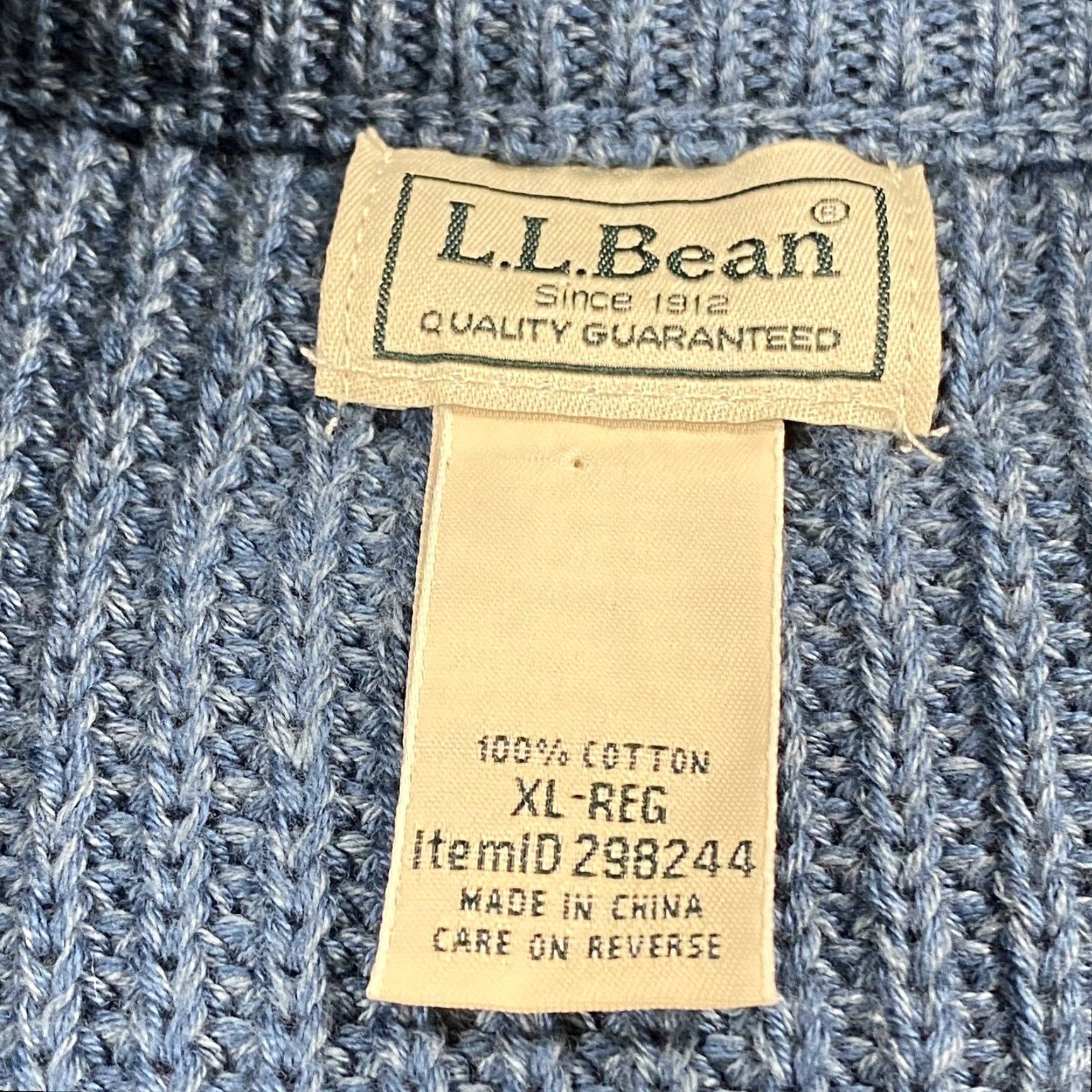 Vintage VINTAGE L.L. BEAN MEN'S CARDIGAN Sweater Full Zip Cotton Blue XL Casual Knit Size US XL / EU 56 / 4 - 4 Thumbnail