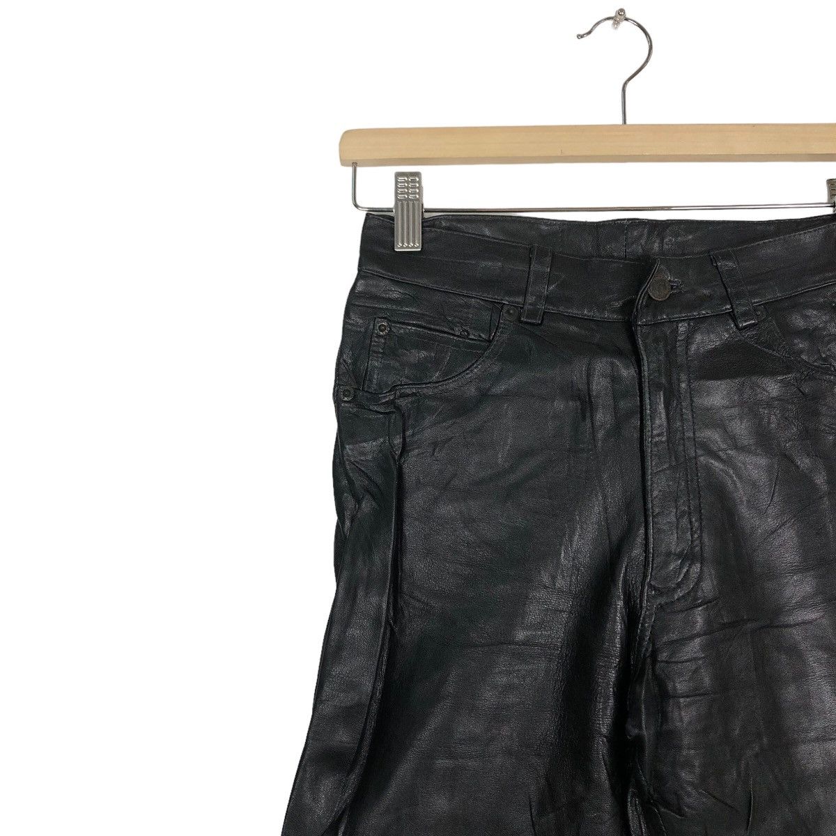 Genuine Leather 🔥90’s Real Leather Racing Pants Inspire Rick Owens Size US 26 / EU 42 - 6 Thumbnail