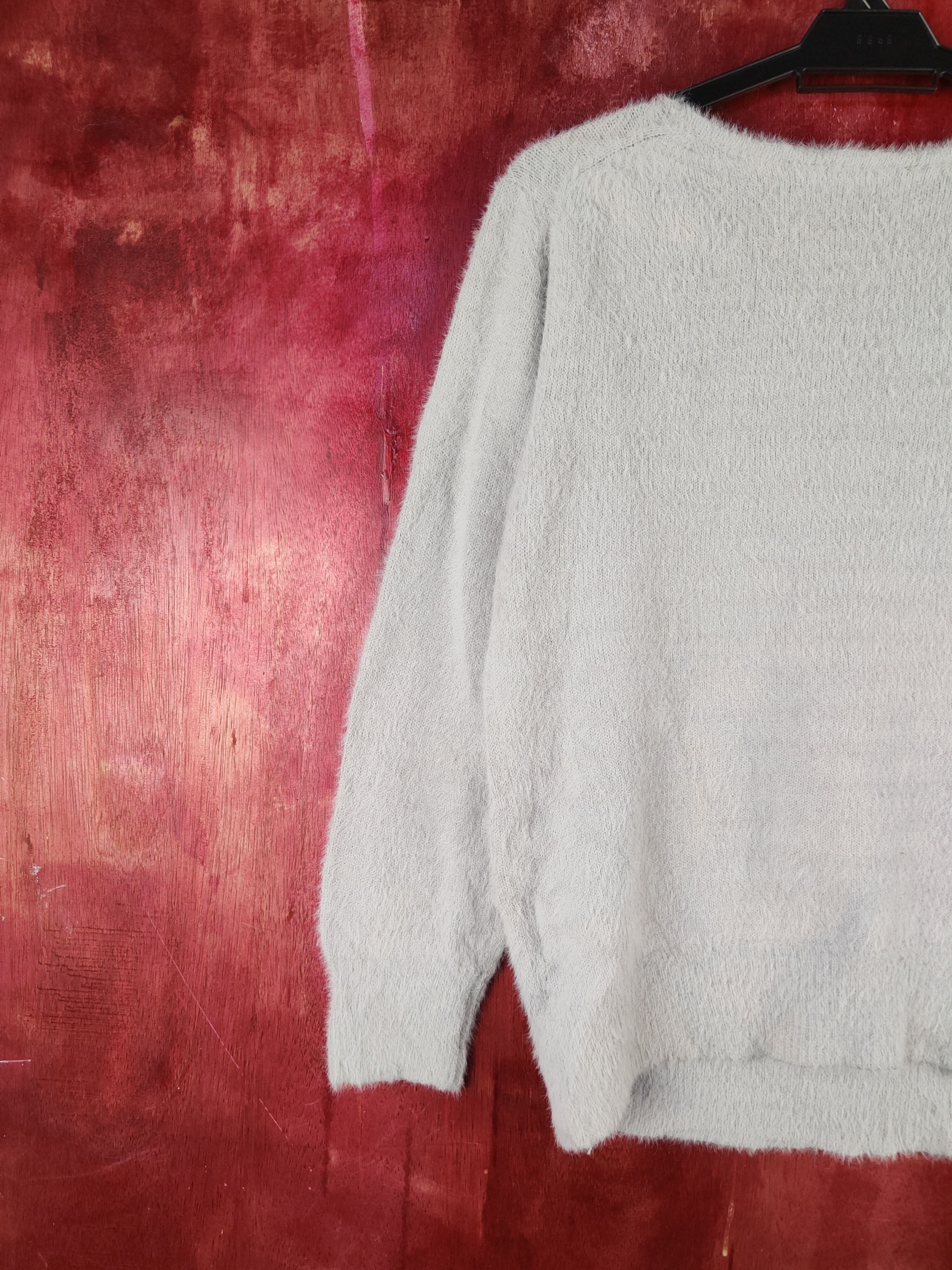 Homespun Knitwear × Japanese Brand × Vintage Ikka Gray Shag Shaggy Fur Mohair Knitwear #S2092 Size M / US 6-8 / IT 42-44 - 8 Thumbnail