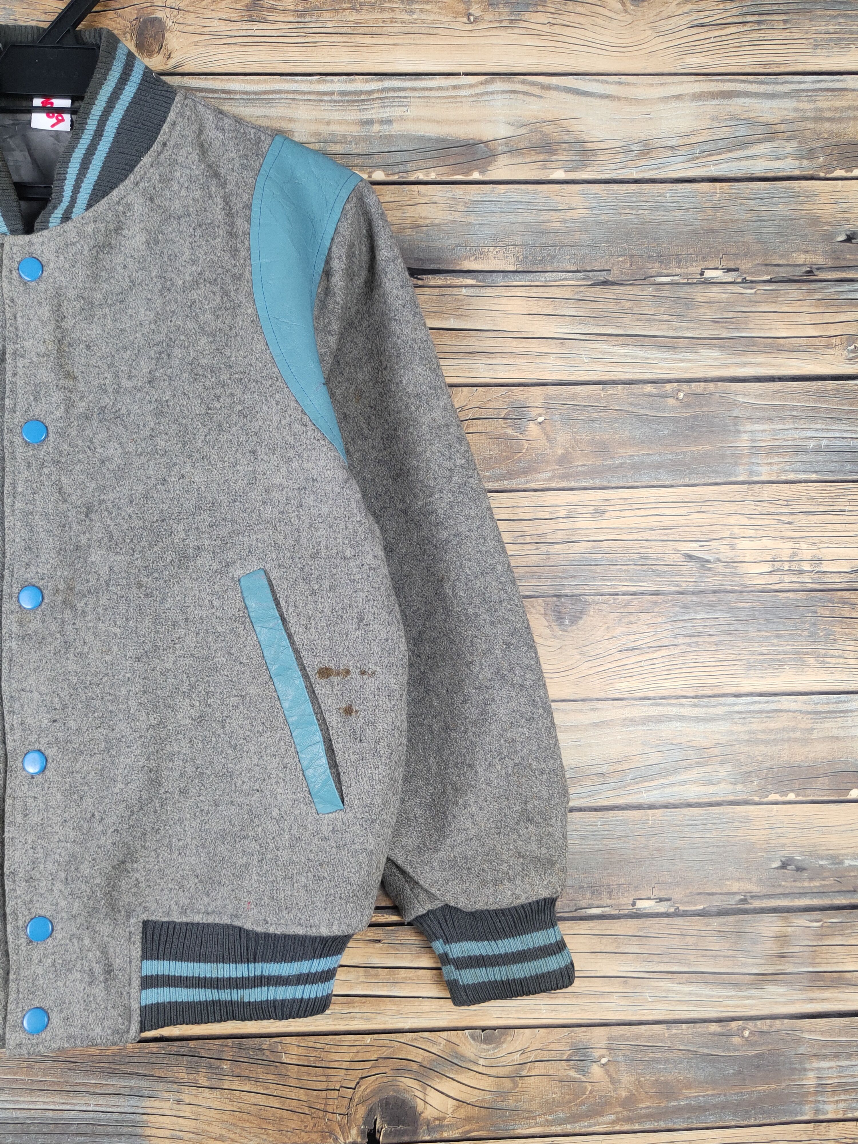 Japanese Brand Japan vintage Gray Varsity Jackets #W1069 Size US S / EU 44-46 / 1 - 6 Thumbnail