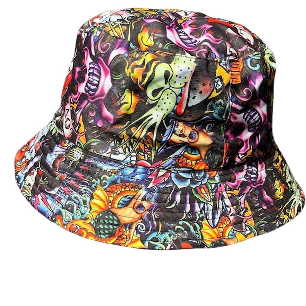 Ed Hardy Y2K Ed Hardy Unisex Reversible Bucket Hat Tattoo Art & Black Size ONE SIZE - 3 Thumbnail