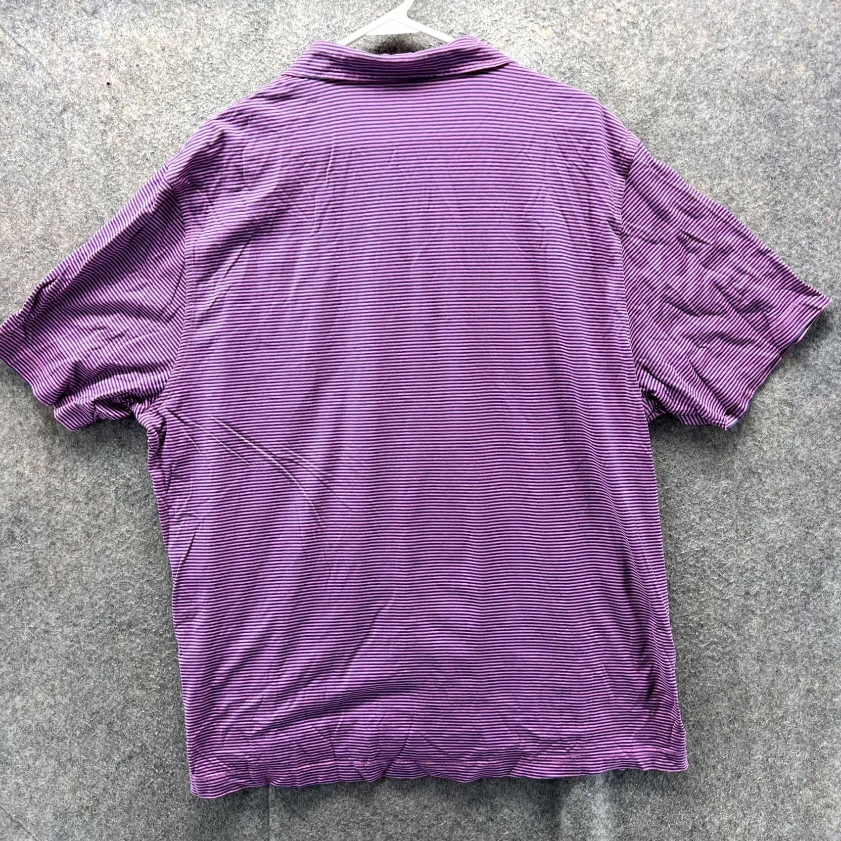 J.McLaughlin J. McLaughlin Polo Shirt Mens XL Purple Navy Stripe Pocket Polo Knit Casual Size US XL / EU 56 / 4 - 2 Thumbnail