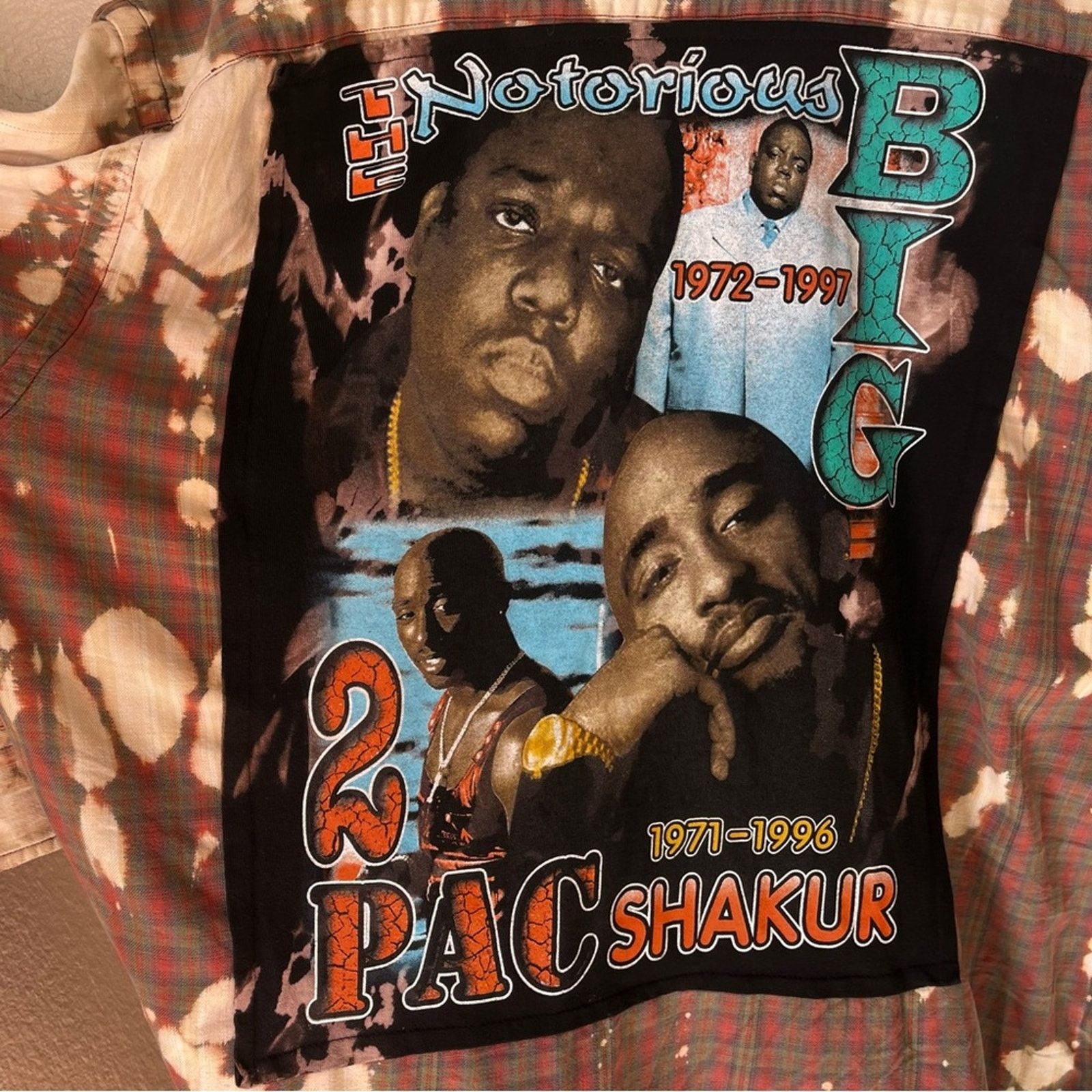 Other Urbnvtg Re-worked Pac Biggie Distressed Flannel Men's shirt Size US XL / EU 56 / 4 - 4 Thumbnail