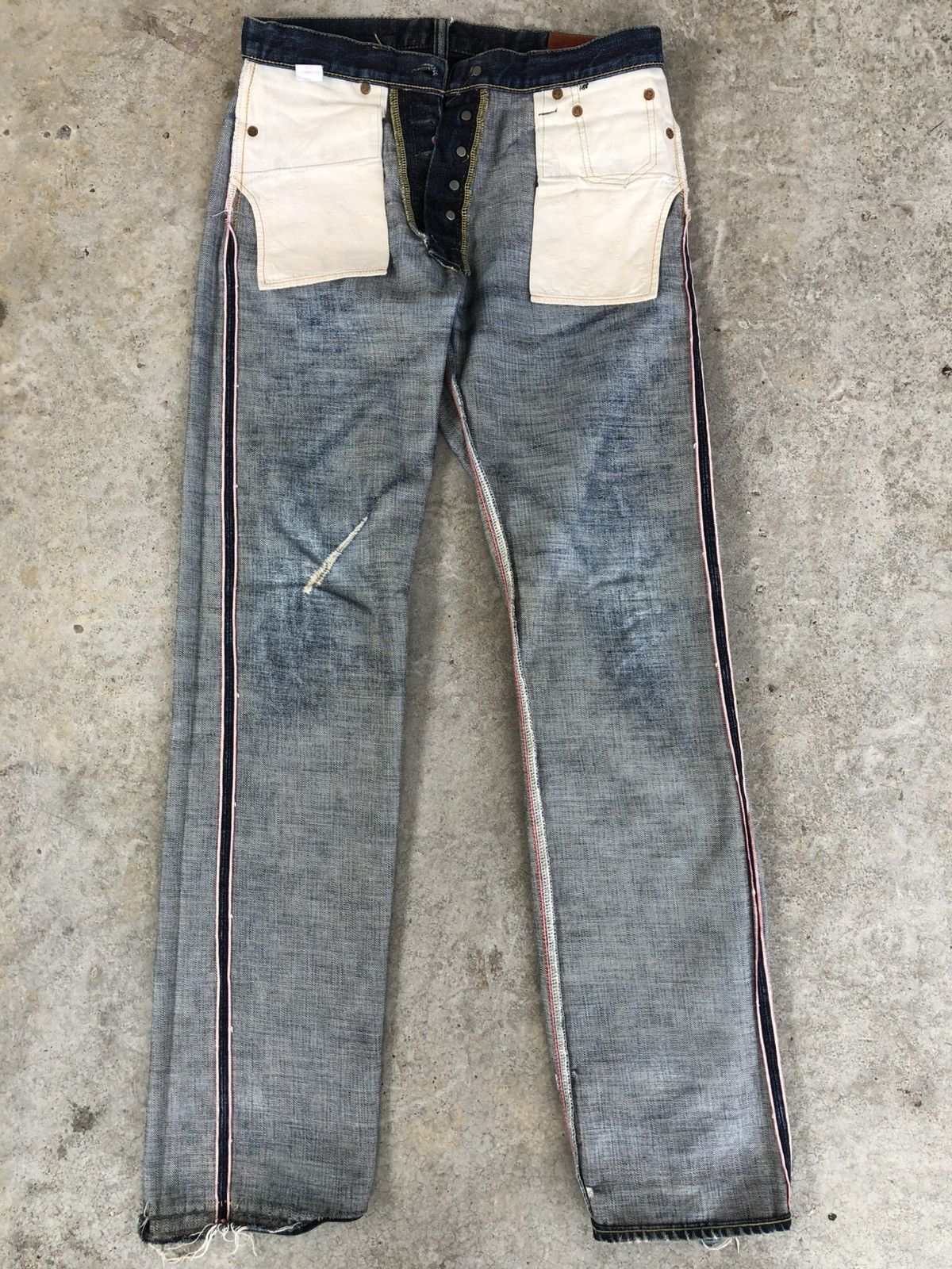 Momotaro Jeans Momotaro 0905SP Selvedge Denim Distressed Jeans Size US 31 - 24 Thumbnail