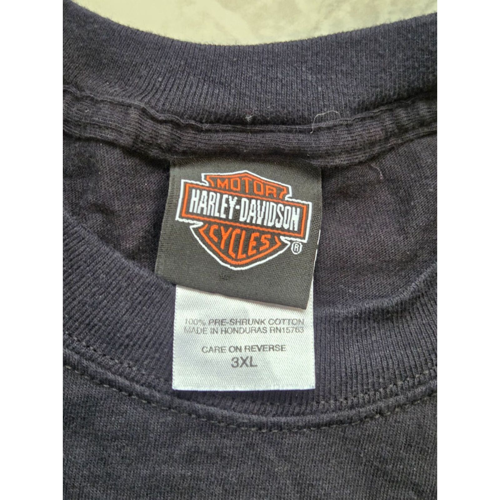 Harley Davidson Harley-Davidson T-Shirt 3XL Black Crew Neck Short Sleeve Men Graphic Logo Motorcycle Land Of The Free Mackinac City MI Size US XXL / EU 58 / 5 - 3 Thumbnail