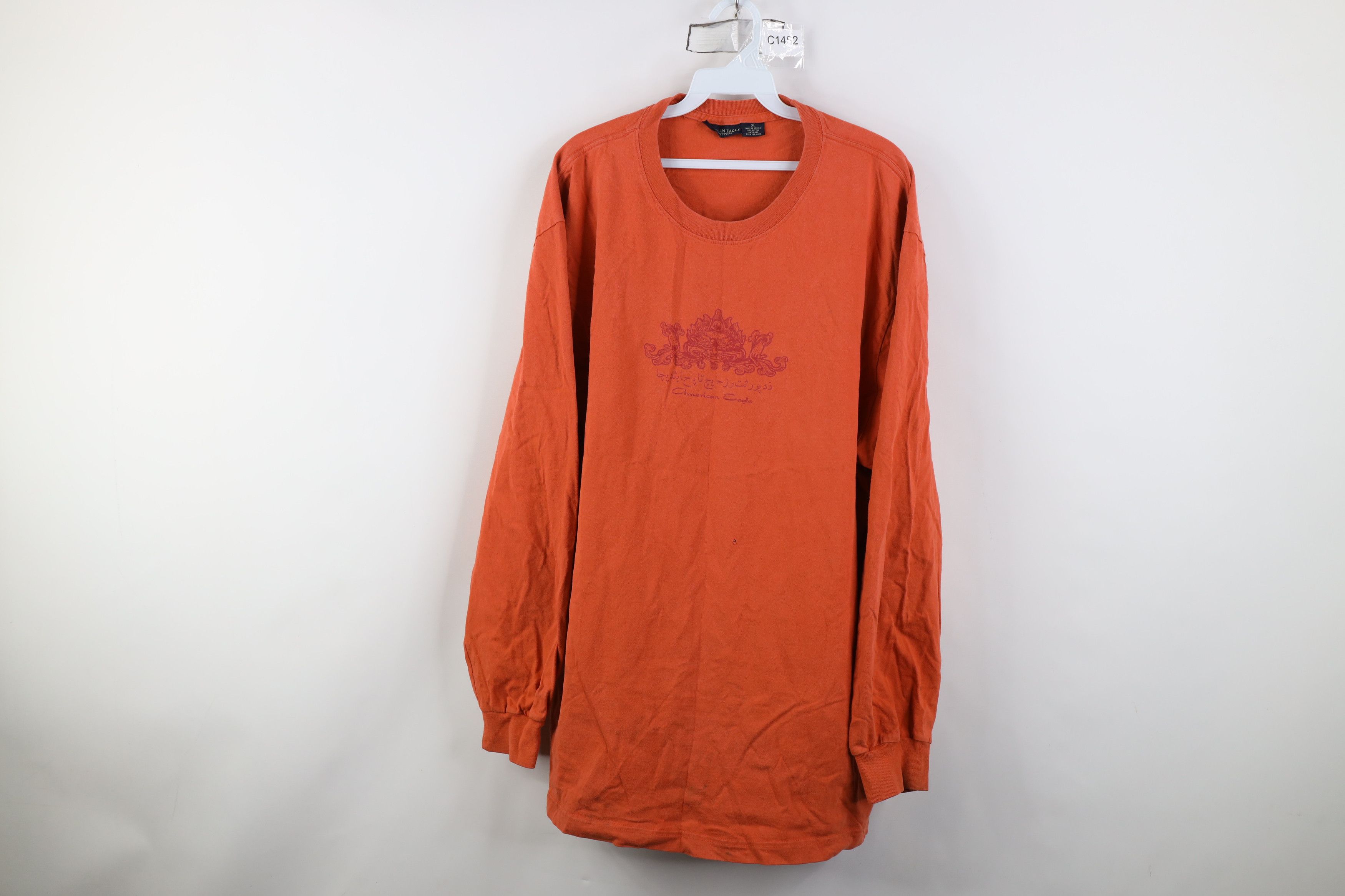 American Eagle Outfitters Vintage 90s Y2K American Eagle Long Sleeve T-Shirt Orange Size US XL / EU 56 / 4 - 1 Thumbnail