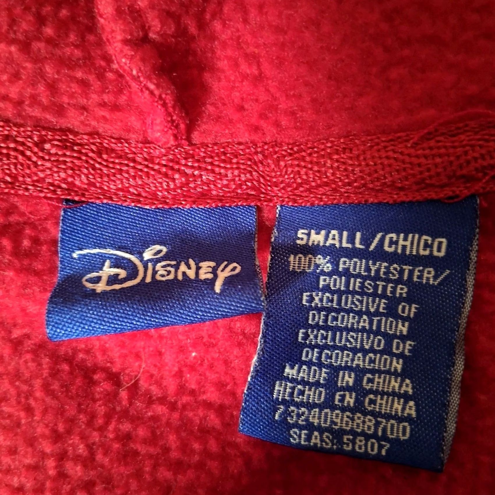 Vintage VINTAGE Disney Chip N Dale Fleece Hooded Sweatshirt Small Red Character Hoodie Women S Hoodie Size S / US 4 / IT 40 - 6 Thumbnail