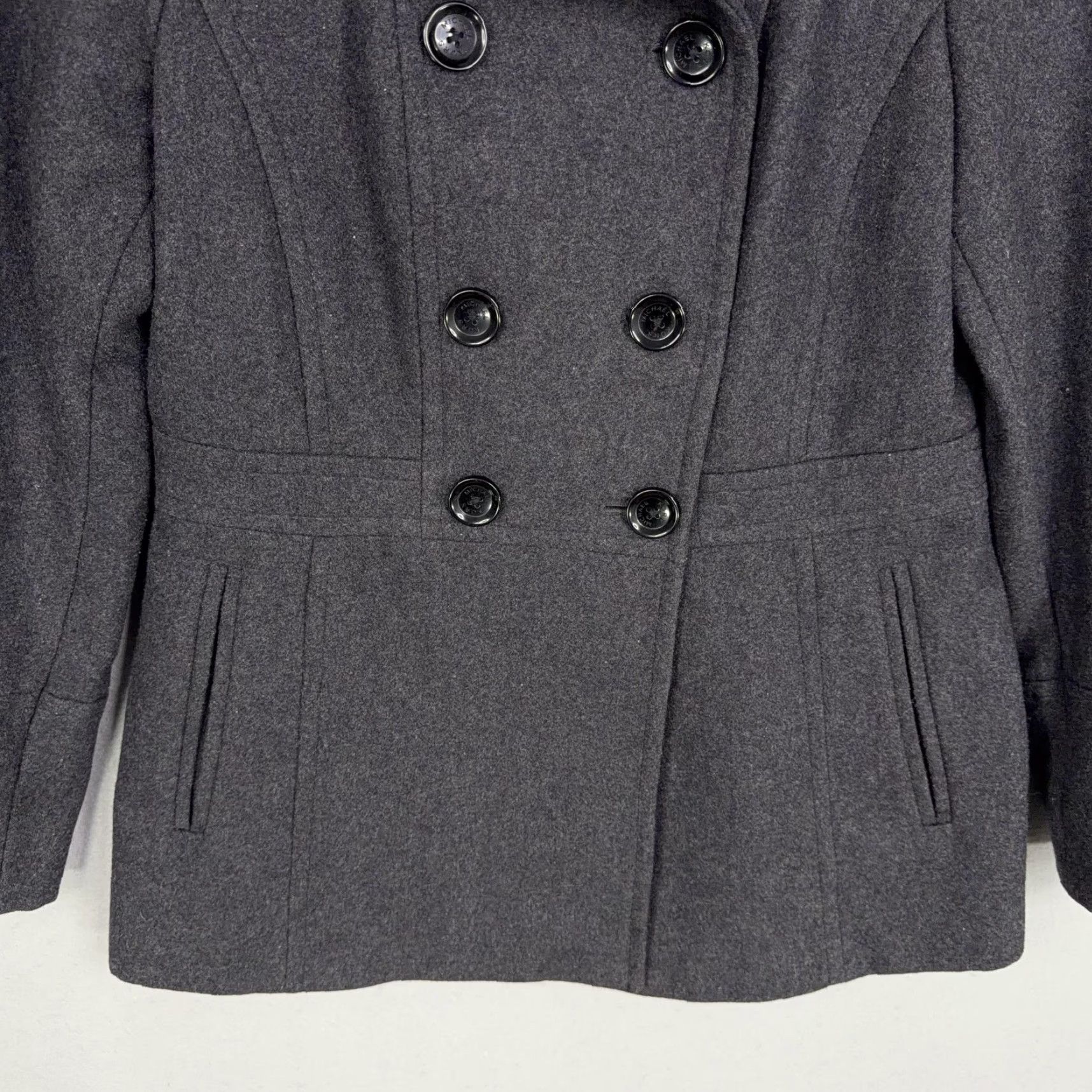 Michael Kors Michael Kors Coat Pea Coat Womens Small Gray Wool Blend Double Breasted Jacket Size S / US 4 / IT 40 - 3 Thumbnail