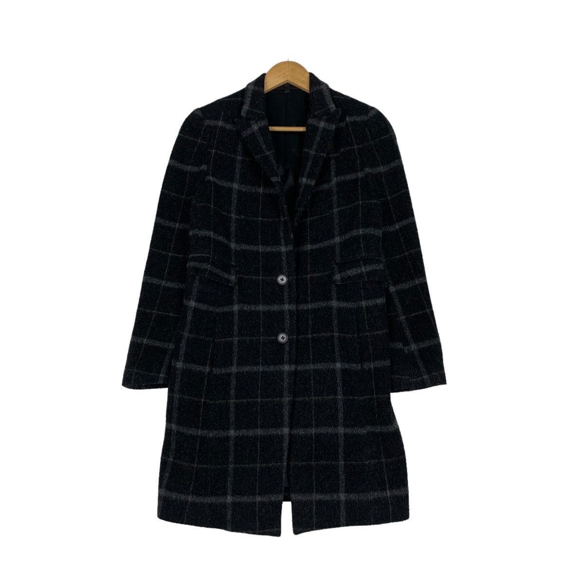 5351 POUR LES HOMMES 5351 Pour Les FEMMES Checked Wool Overcoat #1076-C49 Size S / US 4 / IT 40 - 1 Thumbnail