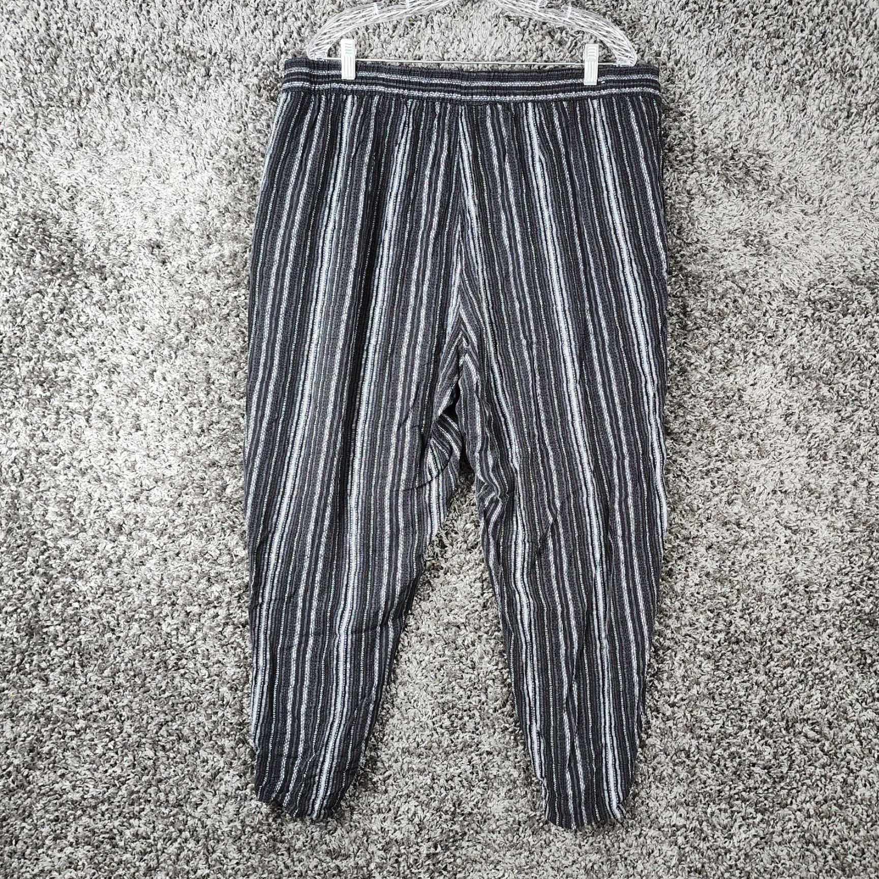 Jessica Simpson VINTAGE Jessica Simpson Women's Lounge Pants 2XL Black White Striped Casual Lounge Wear Size 40" / US 18 - 4 Thumbnail