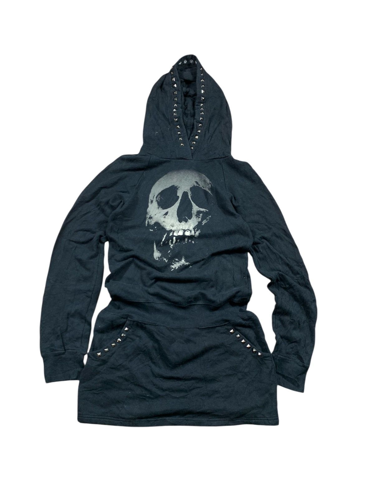 トップス 00s hysteric glamour skull berry M HYSTERIC GLAMOUR Skull Berry Printed Pullover Hoodie Black M