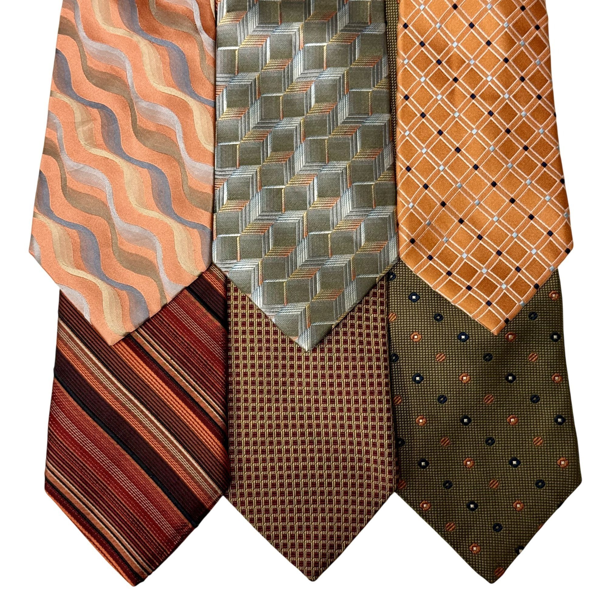 Brooks Brothers 6 pc Designer MODERN Woven Silk 3D GEOMETRIC Necktie Lot Size ONE SIZE - 1 Thumbnail