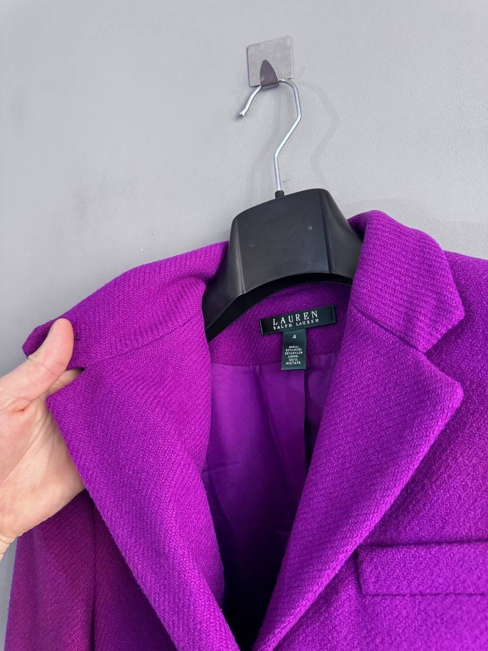 Ralph Lauren Lauren Ralph Lauren Women's Purple Tweed Wool Blazer, US 4 Size XS / US 0-2 / IT 36-38 - 13 Thumbnail