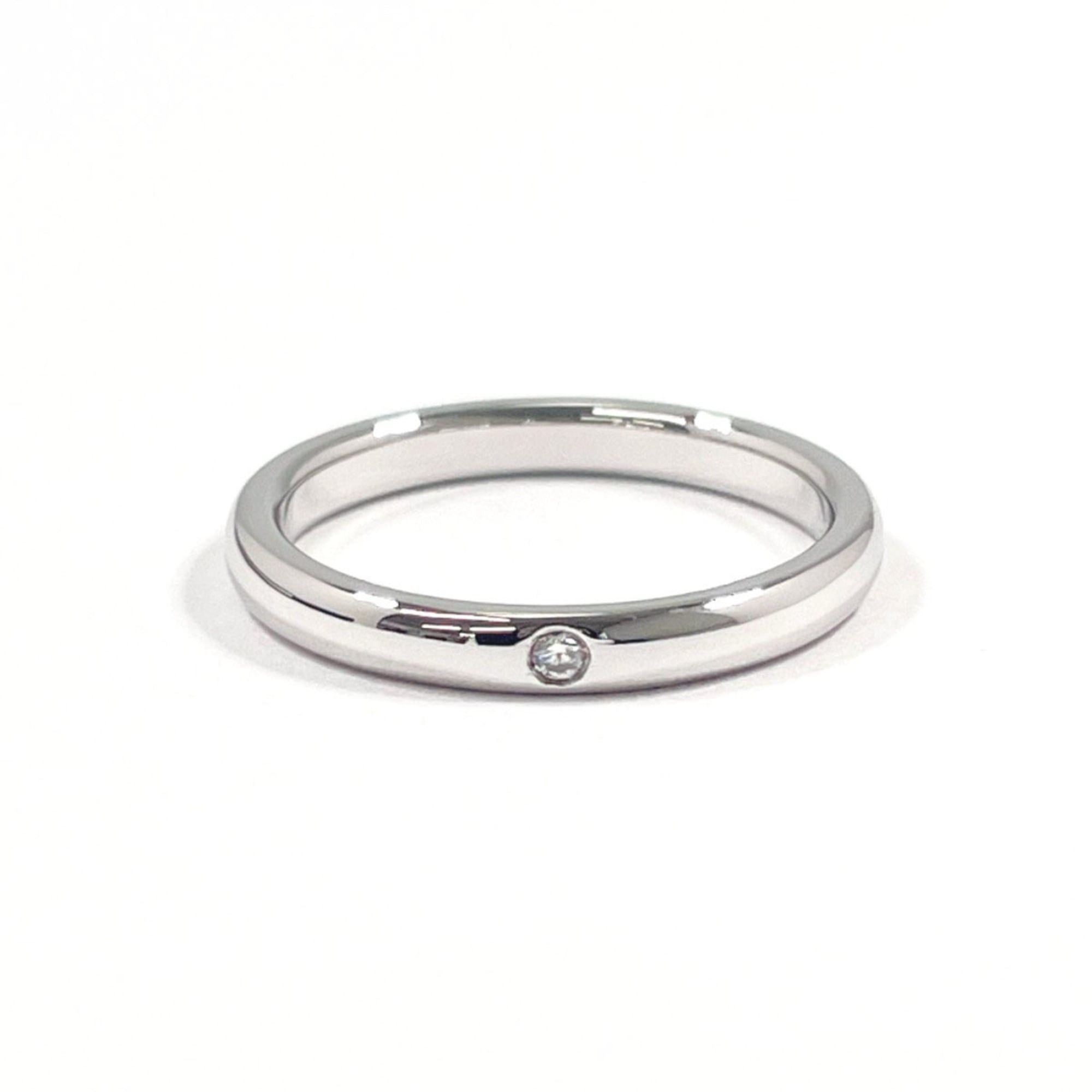 Tiffany & Co. TIFFANY&Co. Tiffany Stacking Band Ring, Elsa Peretti design, Pt950 platinum/diamond, 14.5cm, silver, unisex. Size ONE SIZE - 1 Thumbnail