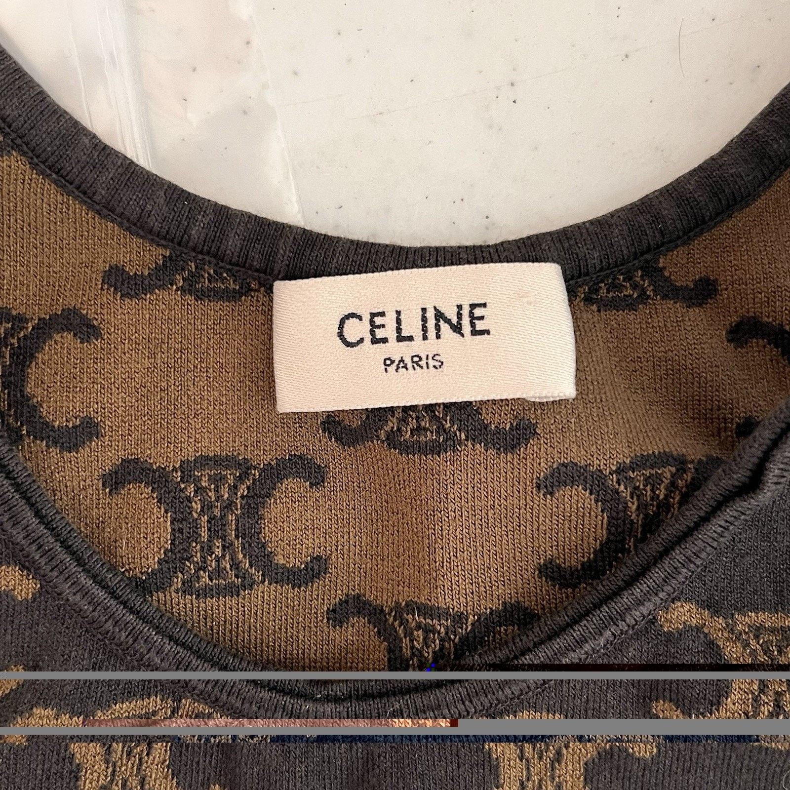 Celine Celine Monogram Crop Sports Bra Silk Cotton (M) Brown Size M / US 6-8 / IT 42-44 - 4 Thumbnail
