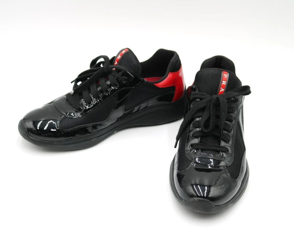 Patent Leather Prada Red Bottom Shoes Prada America's Cup Sneakers