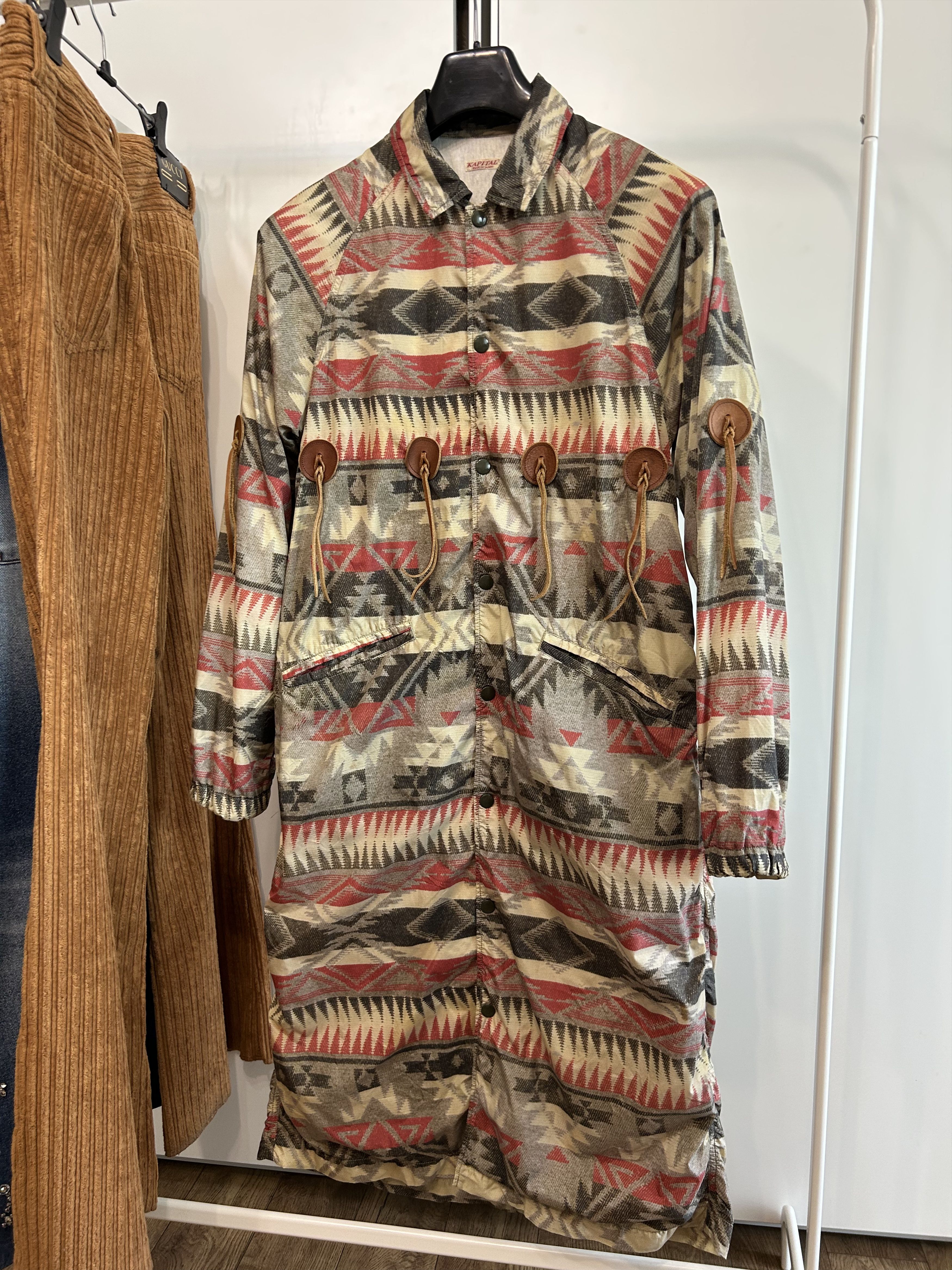 Kapital KAPITAL Southwestern Leather-Trimmed Coat Size US M / EU 48-50 / 2 - 2 Thumbnail