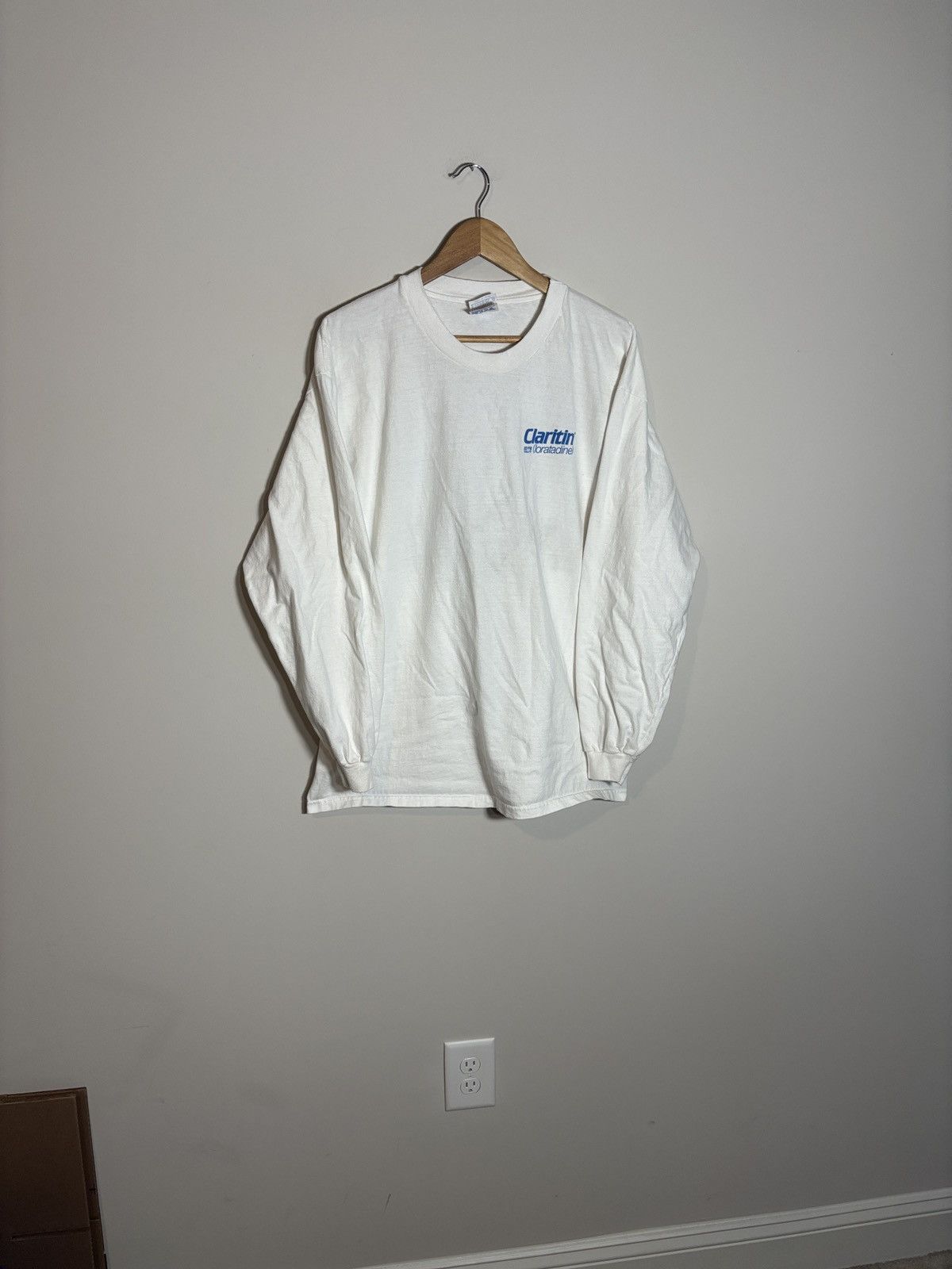Hanes Vtg Claritin Blue Skies RX Pharmacy Prescription Long Sleeve Size US XL / EU 56 / 4 - 2 Thumbnail
