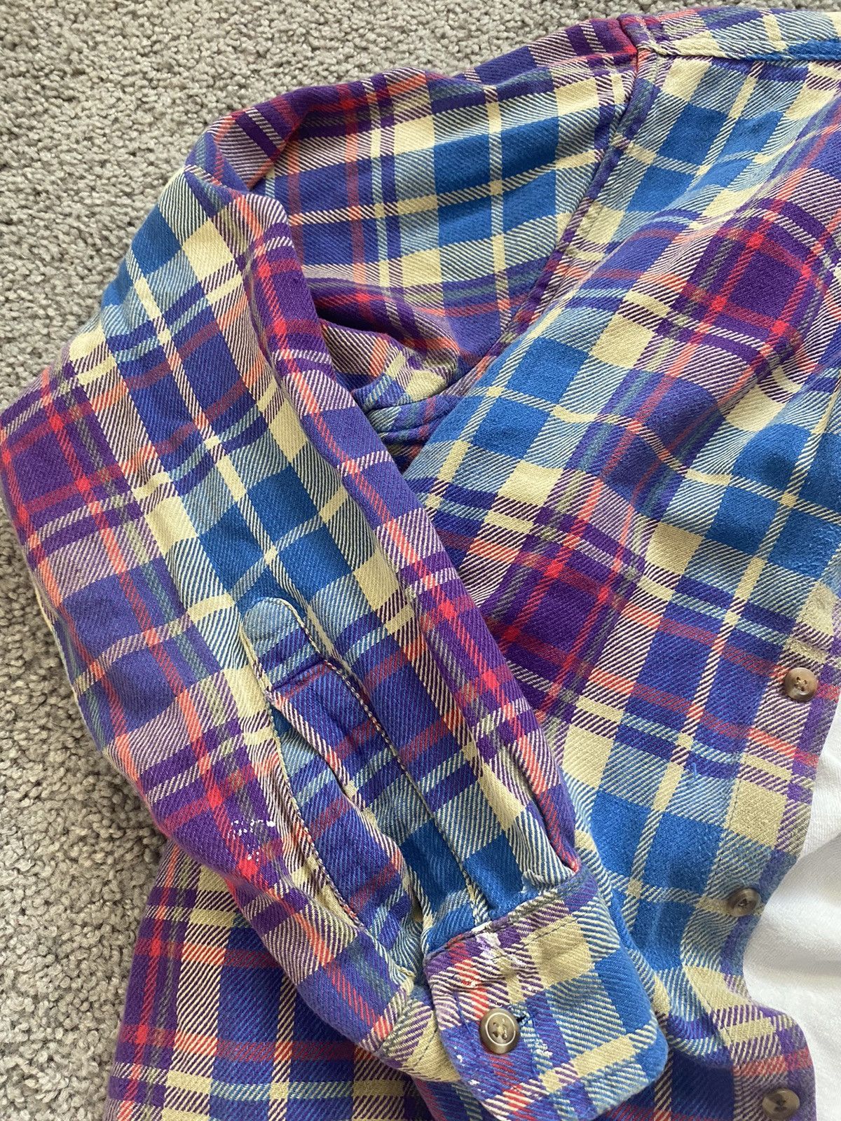 Flannel × Japanese Brand × Vintage Vintage Distressed Cropped Flannel Shirt Size US M / EU 48-50 / 2 - 3 Thumbnail