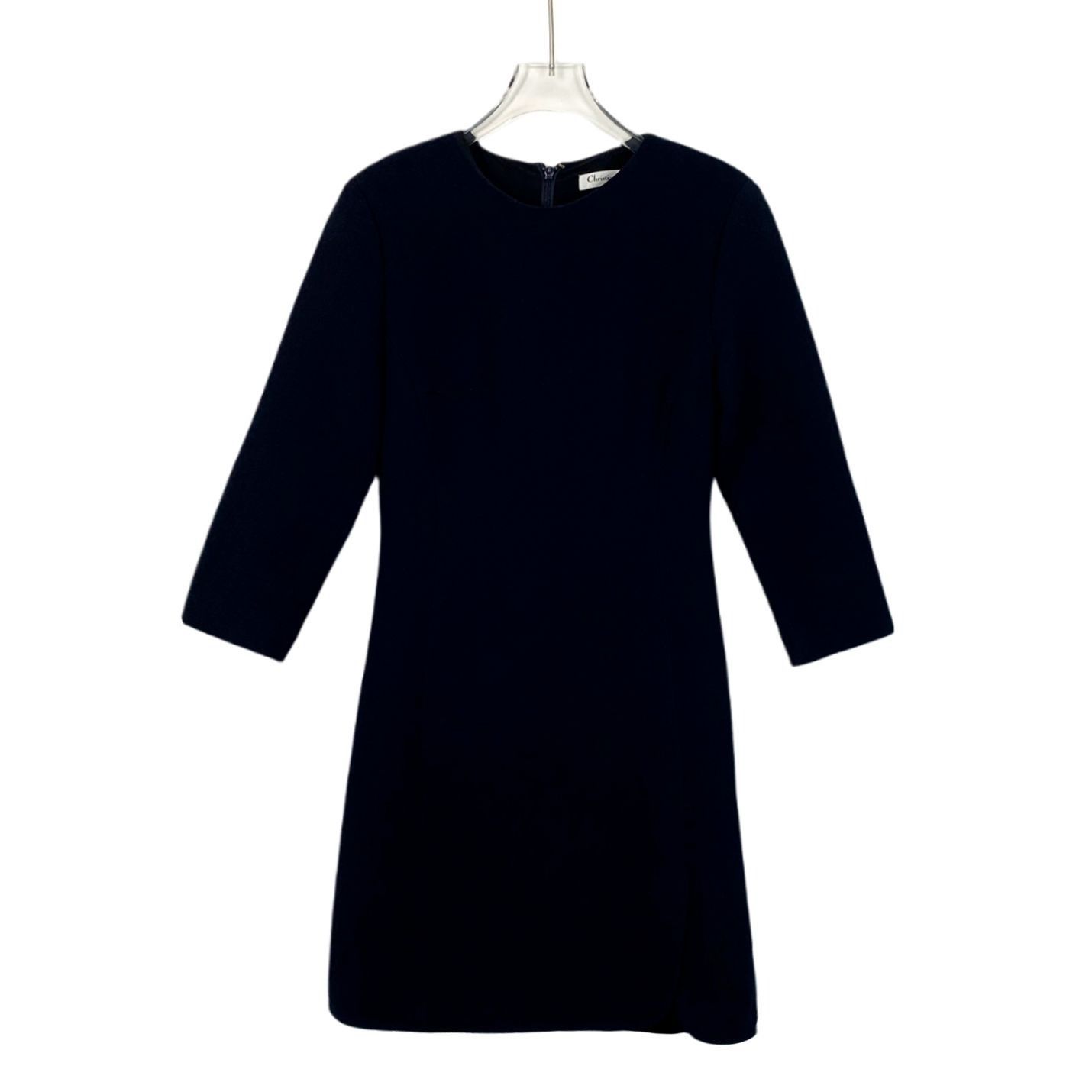 Dior Christian Dior Black Virgin Wool Round-Neck 3/4 Sleeve Dress Size XS / US 0-2 / IT 36-38 - 1 Thumbnail