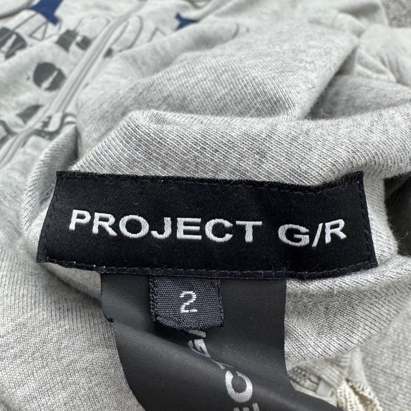 PROJECT G/R gray cut-out graphic hoodie. Size US XL / EU 56 / 4 - 5 Thumbnail