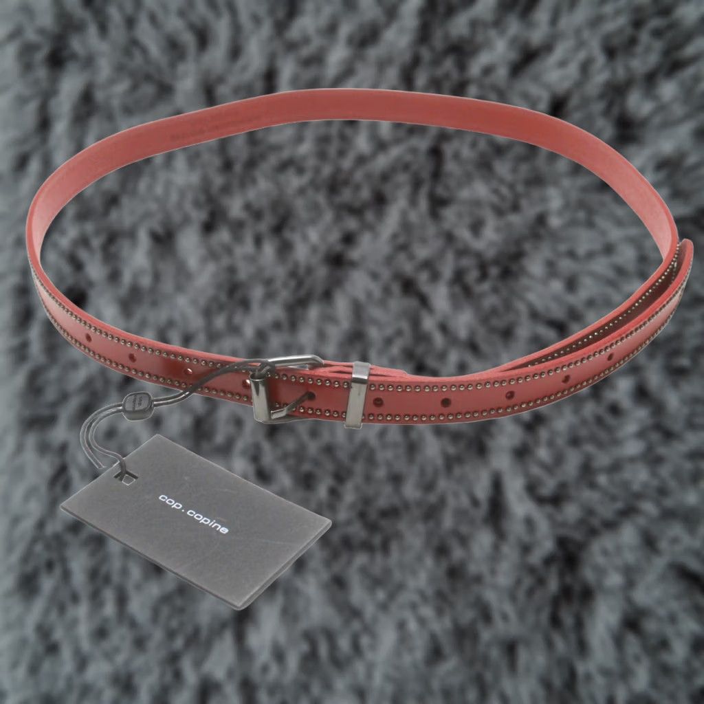 Cop Copine COP COPINE Kano Belt Women's LARGE Genuine Leather Burgundy Stud Detail Belt Size ONE SIZE - 1 Thumbnail