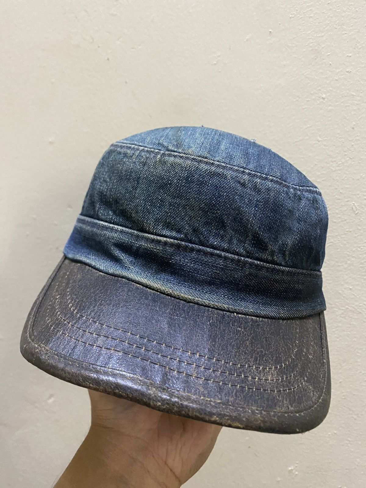 Hysteric Glamour Y2K Cadet Hat Distress Denim Wash Hat Size ONE SIZE - 1 Thumbnail