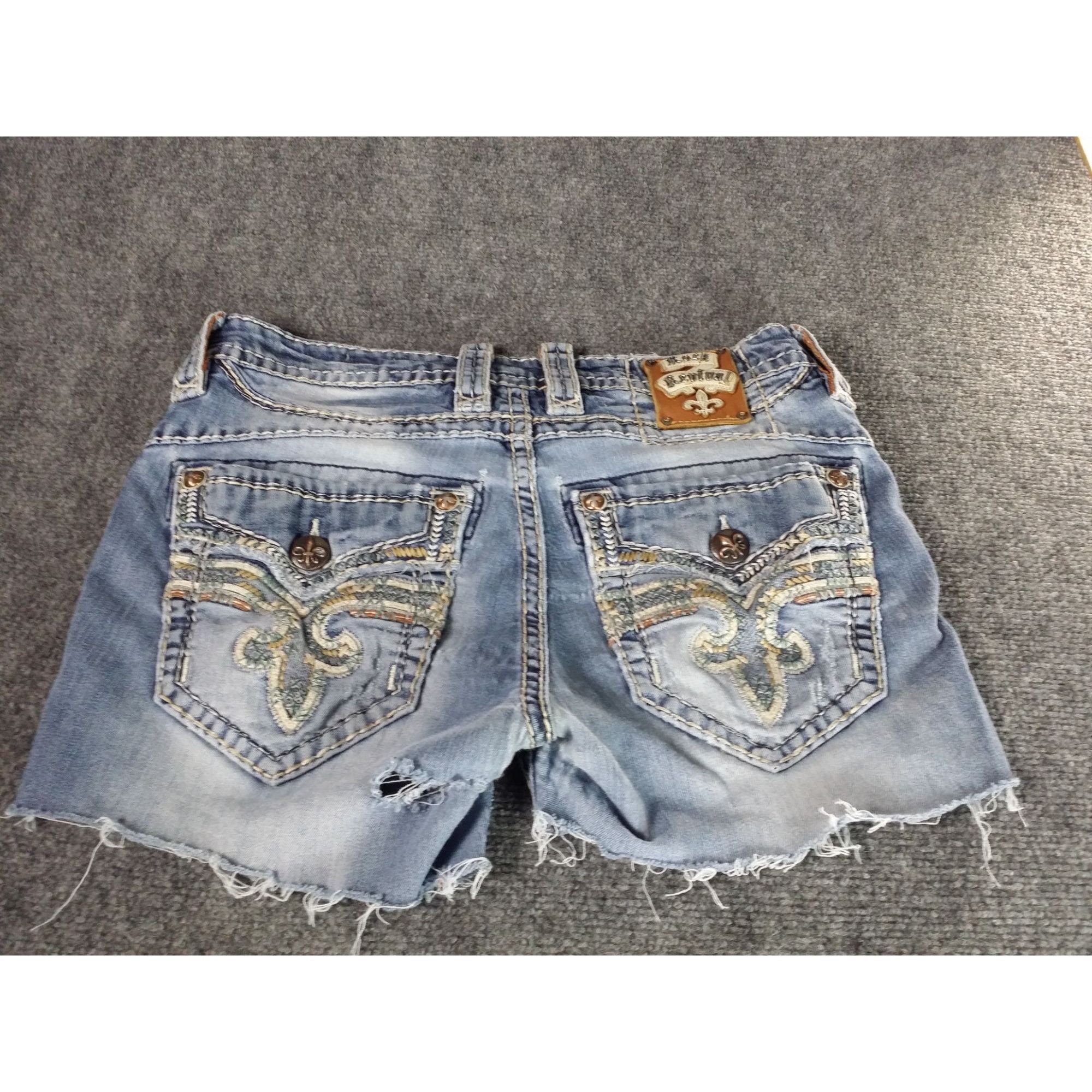 Rock Revival Rock Revival Emmitt Slim Straight Reworked Shorts Women Sz 3 Size 32" / US 10 / IT 46 - 8 Thumbnail