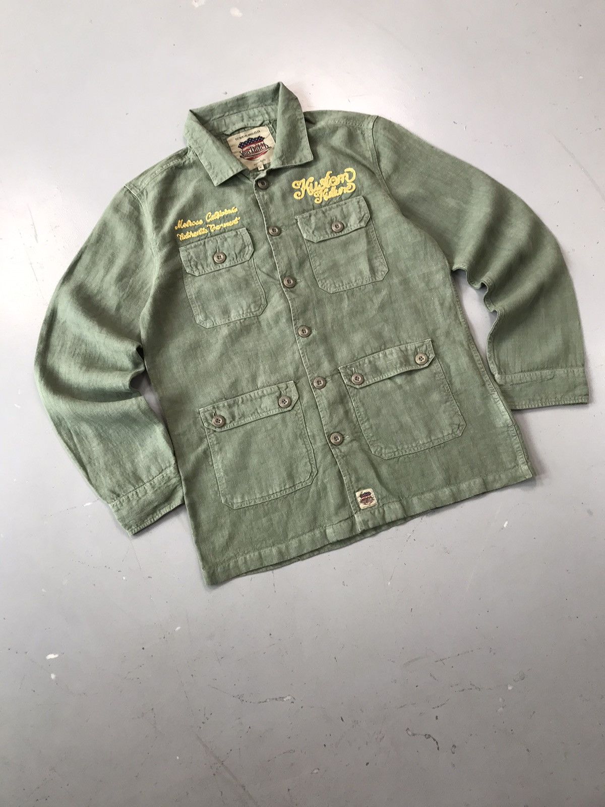 Vintage × Von Dutch Crazy Von Dutch SpellOut button up chore shirt Size US M / EU 48-50 / 2 - 2 Thumbnail