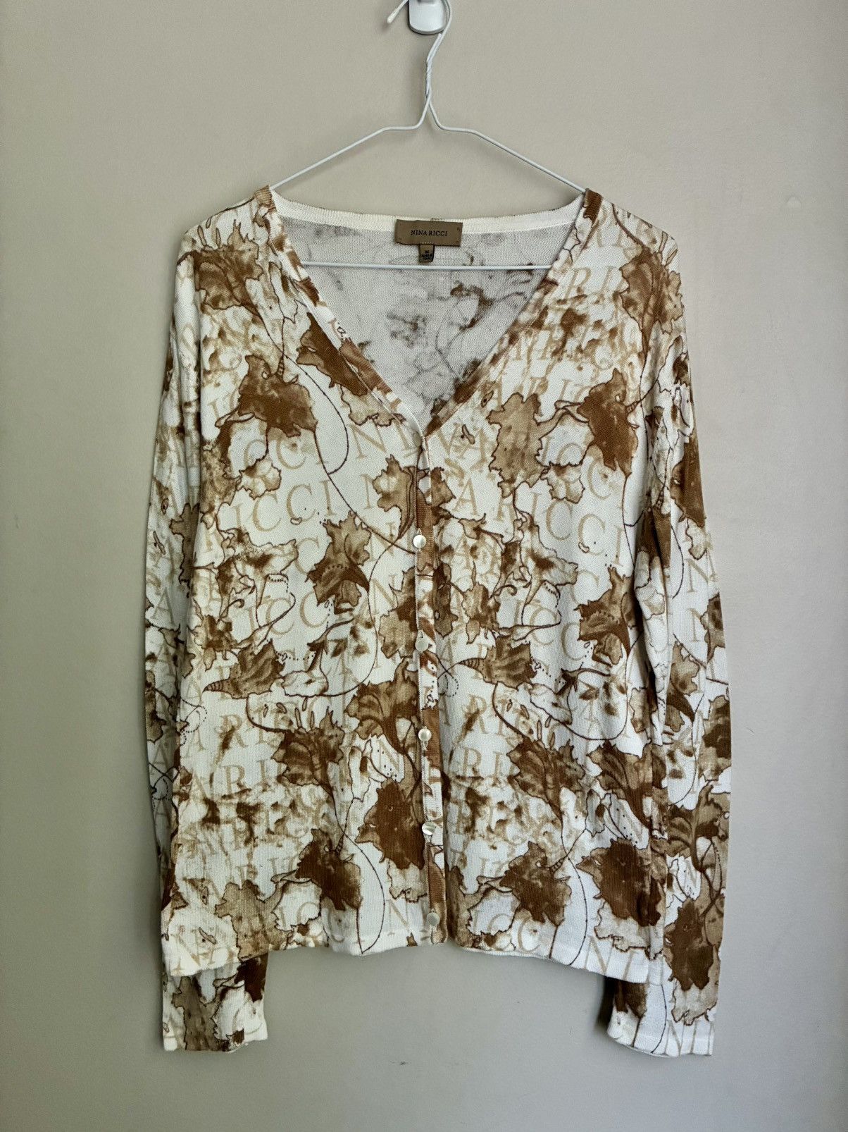 Nina Ricci Nina Ricci Autumnal Leaves/ Logo Print 2 Piece Twinset Size M / US 6-8 / IT 42-44 - 18 Thumbnail