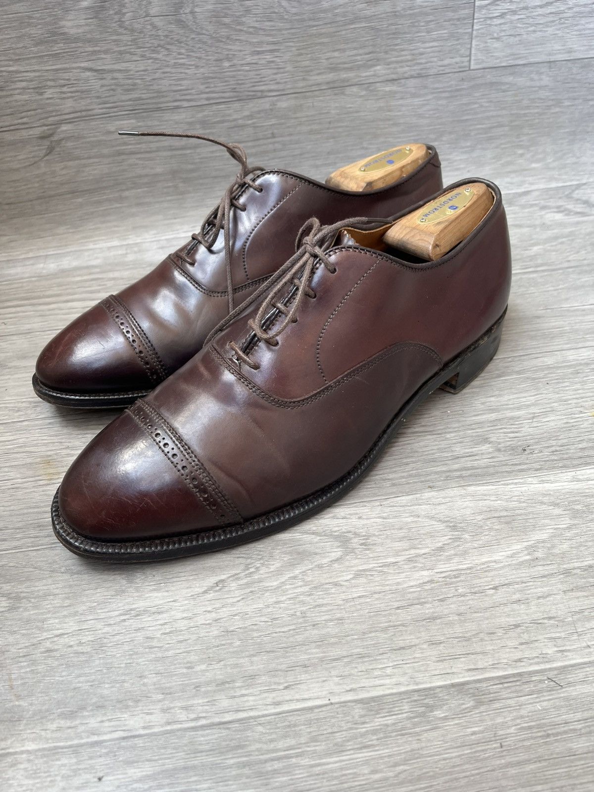 Alden shell cordovan cap-toe oxford leather shoes us 9C/E