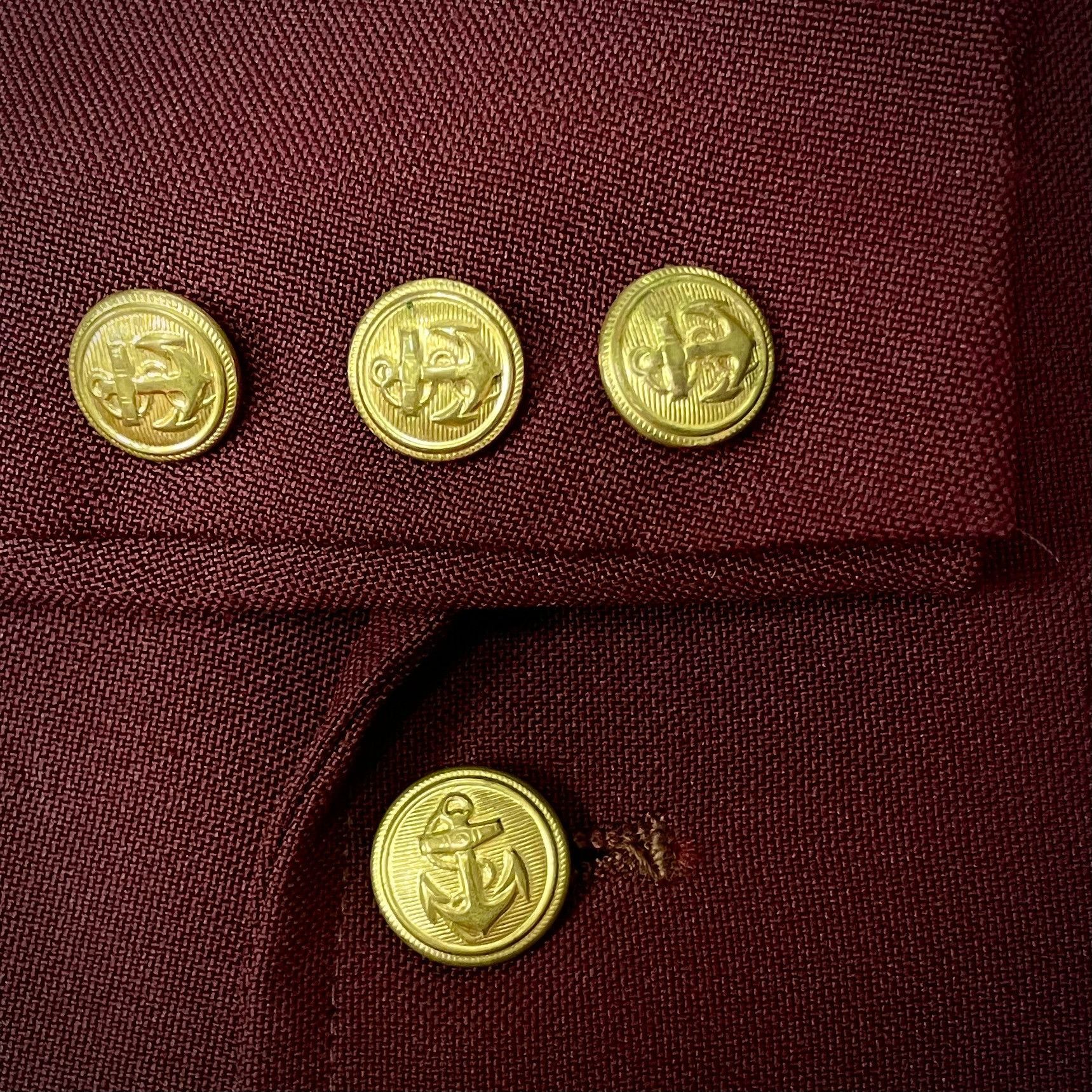 Other Vtg Maroon Gold Btn Sport Coat Double Breasted Wool Jacket Size 46R - 10 Thumbnail