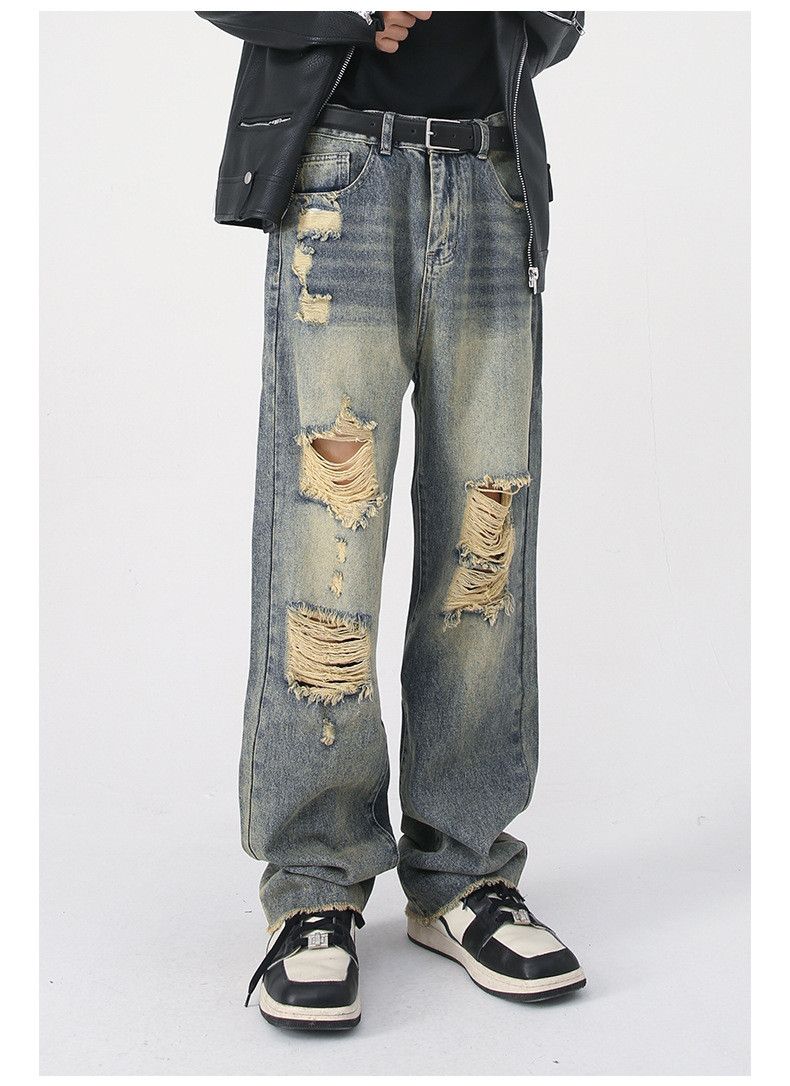 Japanese Brand Vintage distressed washed high street loose ripped jeans Size US 32 / EU 48 - 2 Thumbnail