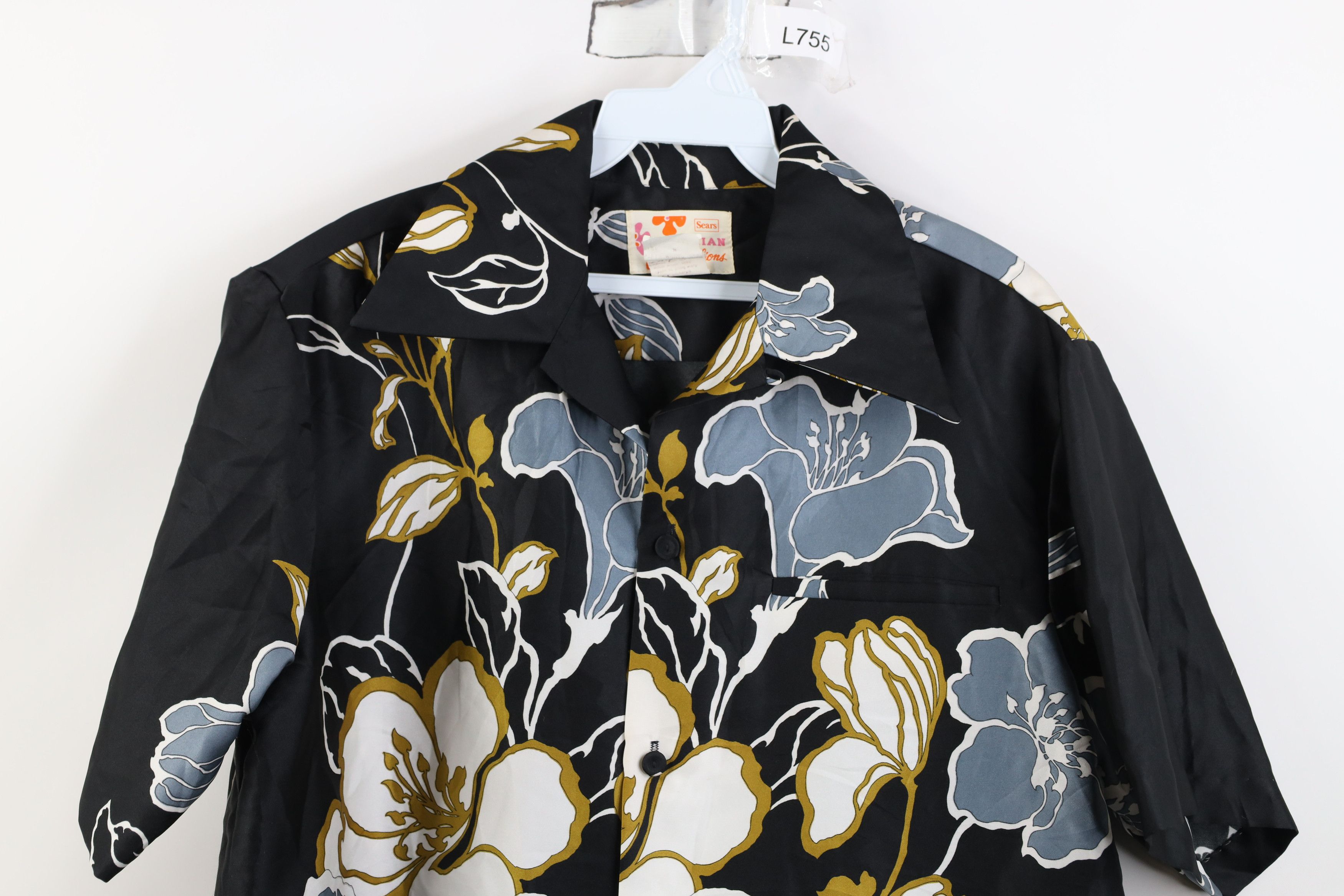 Vintage Vintage 70s Streetwear Abstract Flower Knit Button Shirt USA Size US M / EU 48-50 / 2 - 2 Thumbnail