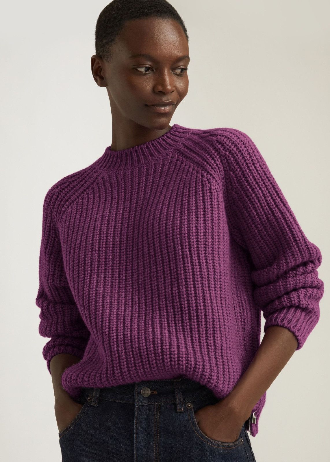 Loro Piana o1srvl11e0125 Davenport Crewneck Sweater in Purple Size M / US 6-8 / IT 42-44 - 2 Thumbnail