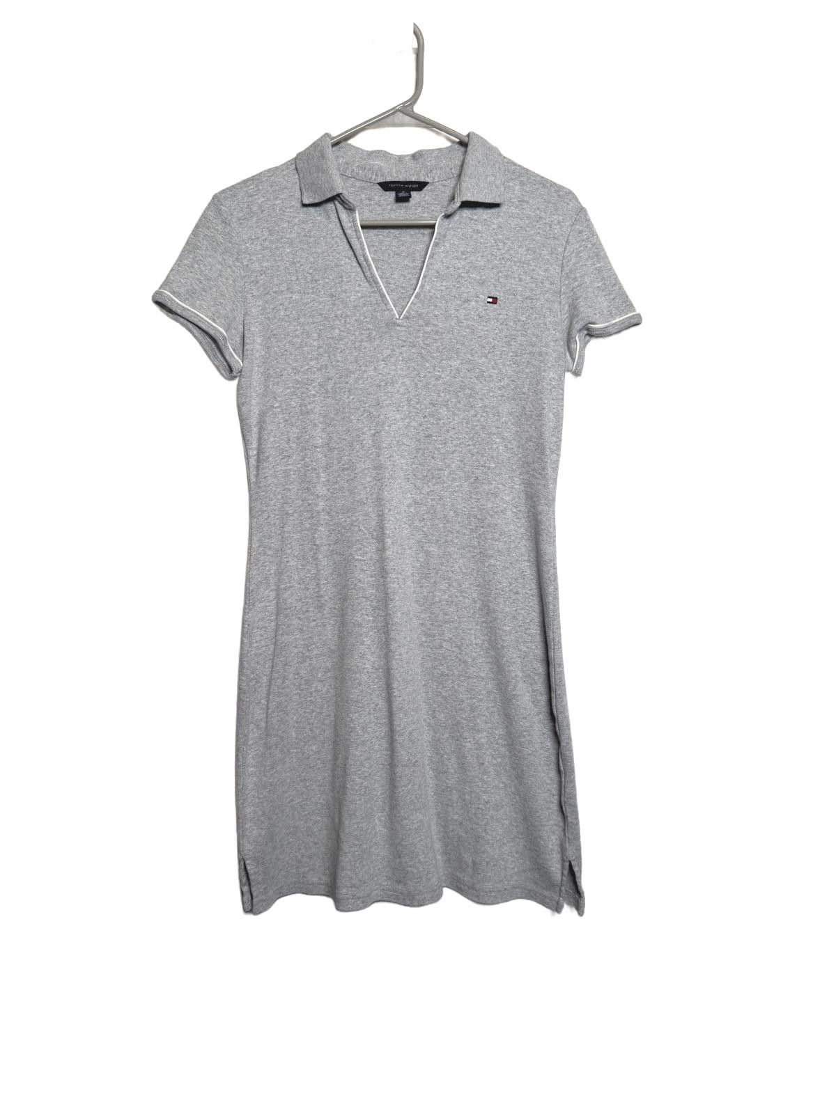 Designer Solid Gray Polo Dress-Knee Length Size M / US 6-8 / IT 42-44 - 1 Thumbnail