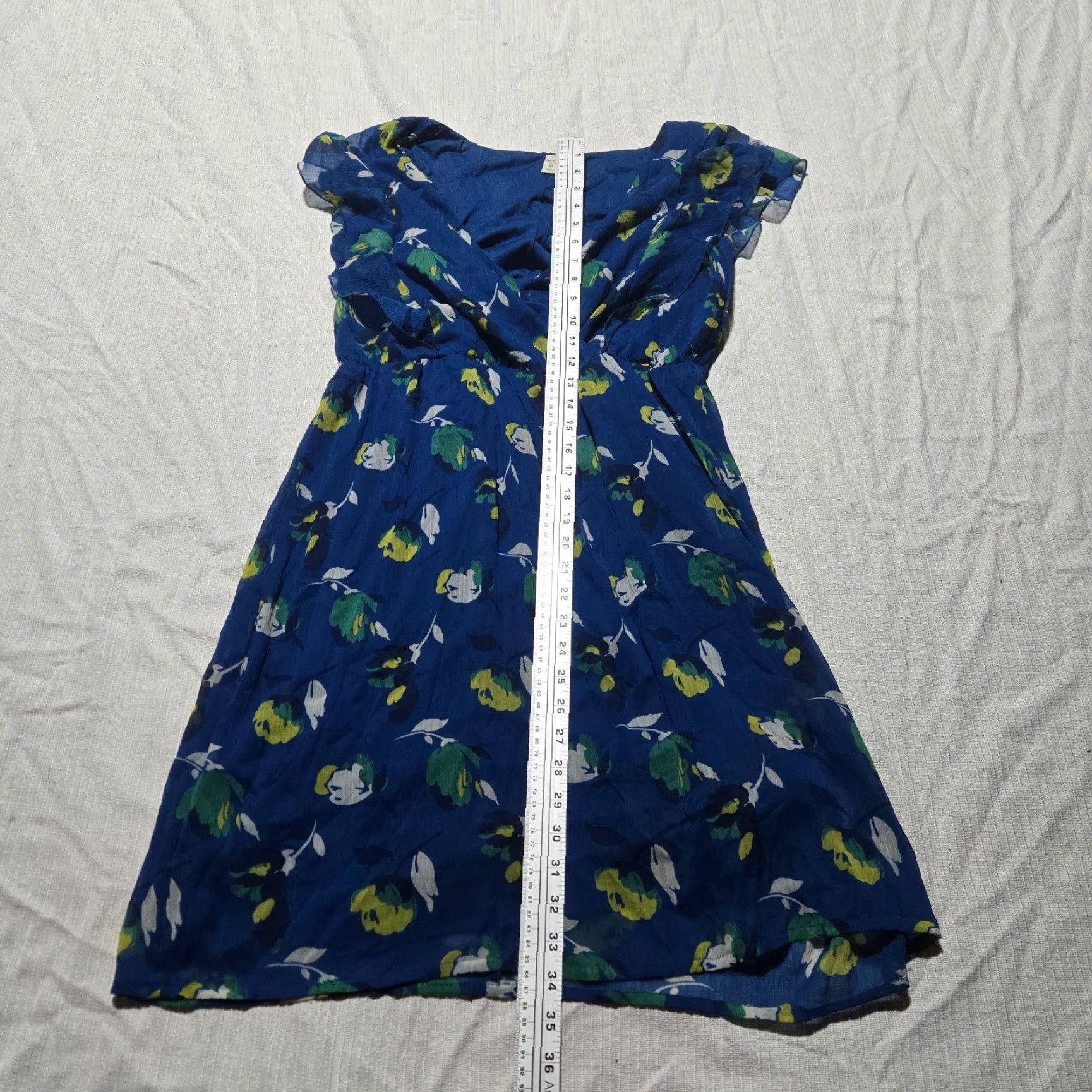 Old Navy VINTAGE Old Navy Women's Shirt Dress Long Sleeve Floral Pattern Blue Medium 90s Tourney Dress Size M / US 6-8 / IT 42-44 - 4 Thumbnail