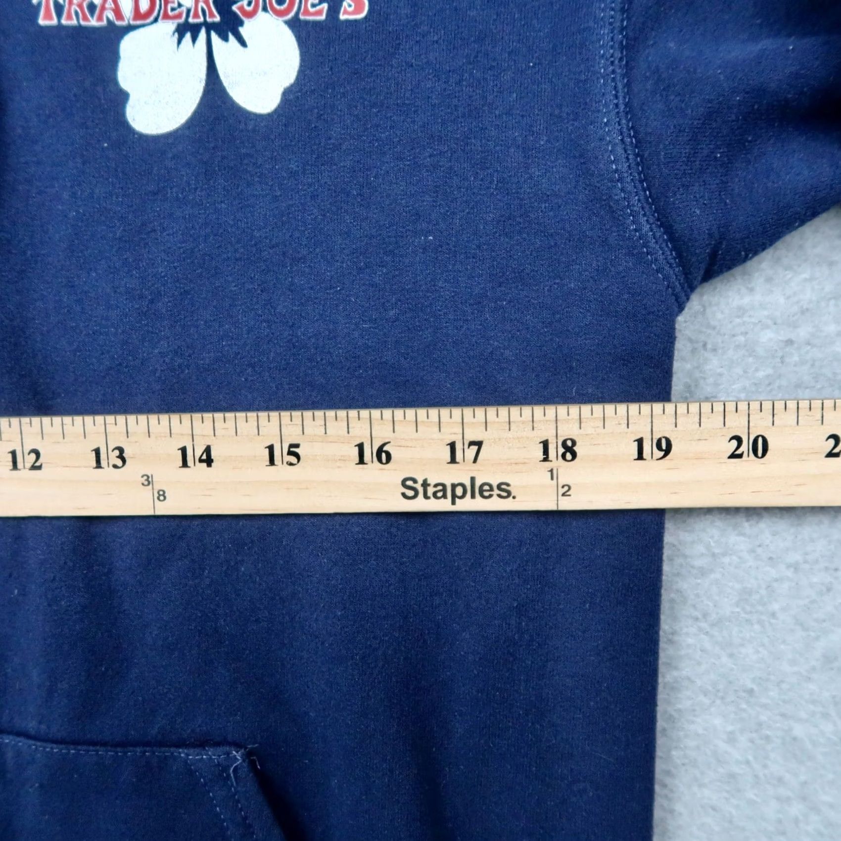 Vintage Trader Joe's Zip Up Hoodie Unisex S Blue Sweatshirt Logo Graphic Full Zip Hooded Pockets Crew Neck Floral Pattern Size US S / EU 44-46 / 1 - 7 Thumbnail