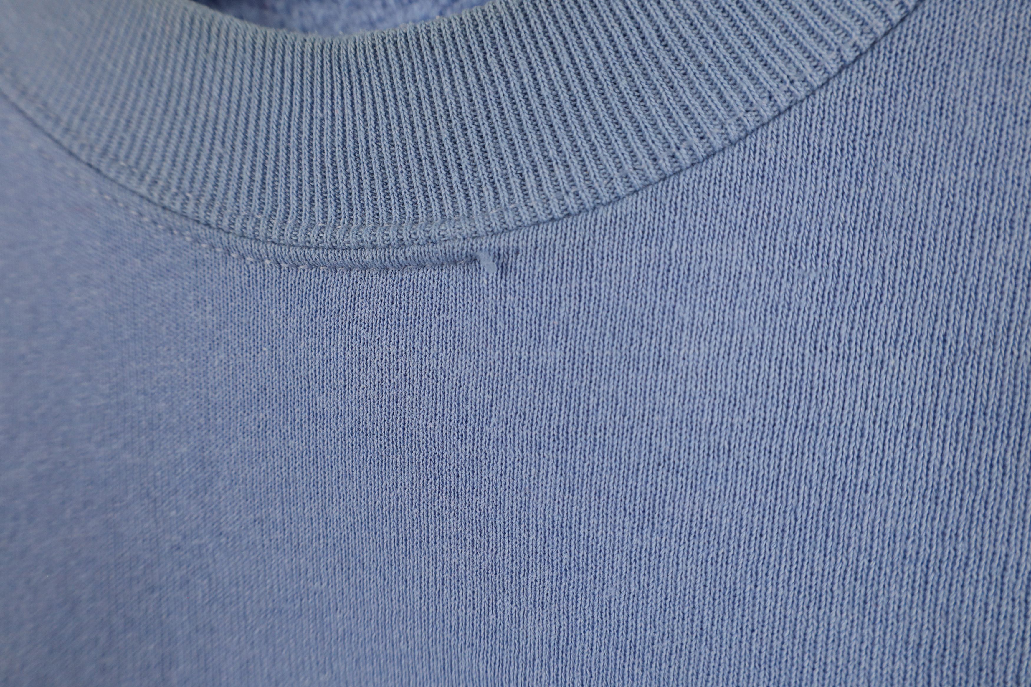 Vintage Vintage 90s Streetwear Blank Crewneck Sweatshirt Light Blue Size US XL / EU 56 / 4 - 4 Thumbnail