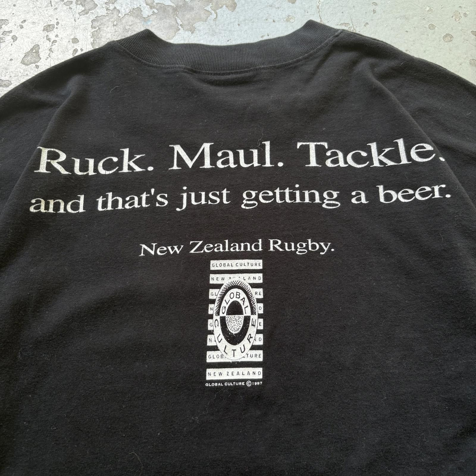 Vintage Vintage 90s Global Culture New Zealand Rugby Beer Joke Shirt Size US XL / EU 56 / 4 - 6 Thumbnail