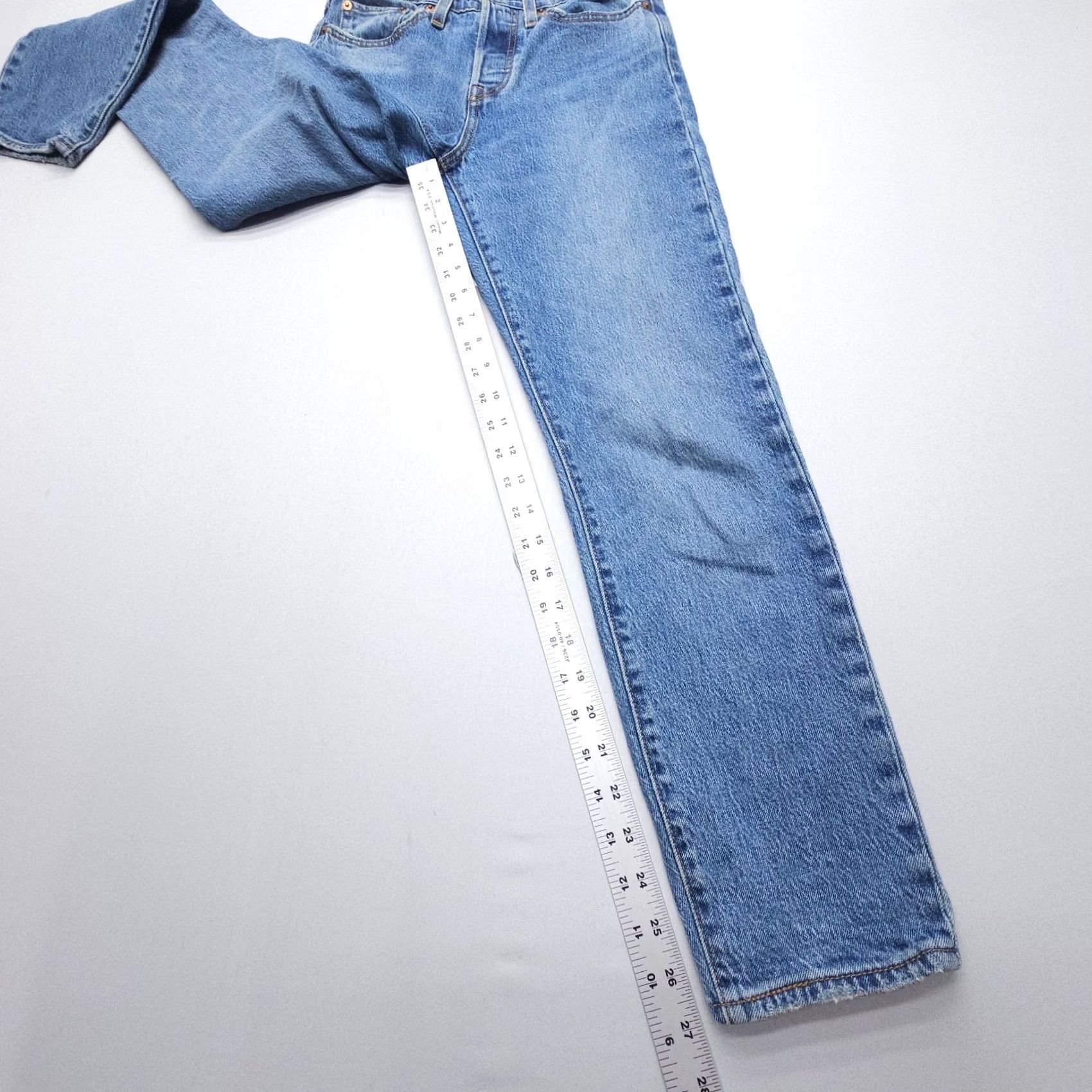 Levi's Levi's Premium Wedgie Jeans Womens 27" Inseam Button Fly High Rise Denim Blue 25 Regular 5-Pocket Comfort Straight Jean Size 42" / US 20 - 7 Thumbnail