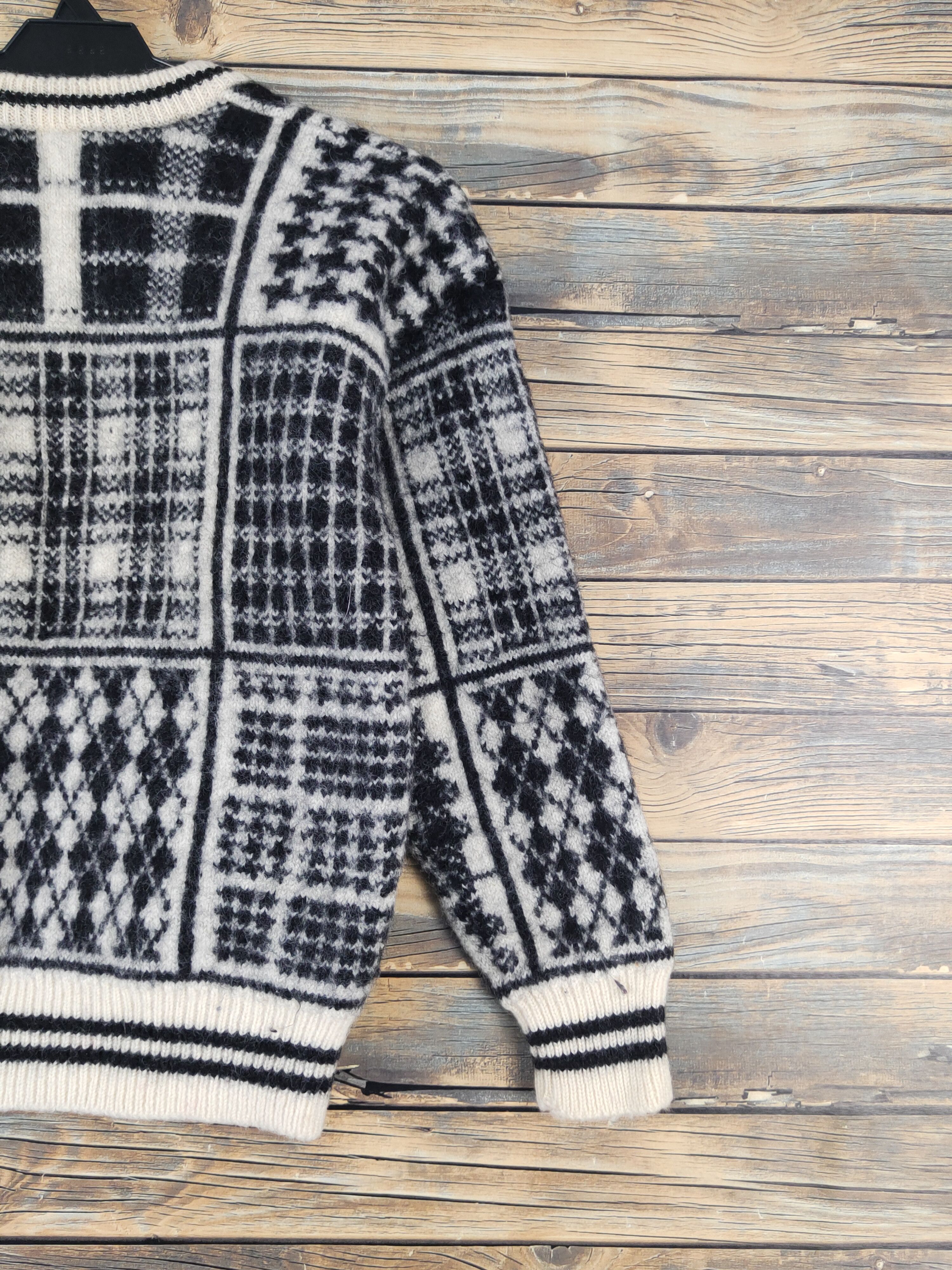 Homespun Knitwear × Japanese Brand × Vintage Ixi:z Black Cream Knitwear Sweatshirts #W1282 Size XS / US 0-2 / IT 36-38 - 9 Thumbnail