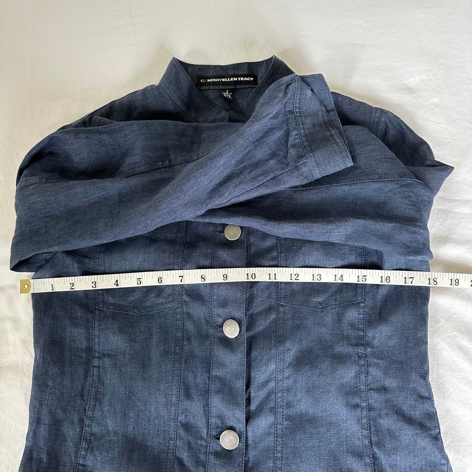 Other Navy Linen Jacket Band Collar Size 2 Company Ellen Tracy Size XS / US 0-2 / IT 36-38 - 6 Thumbnail
