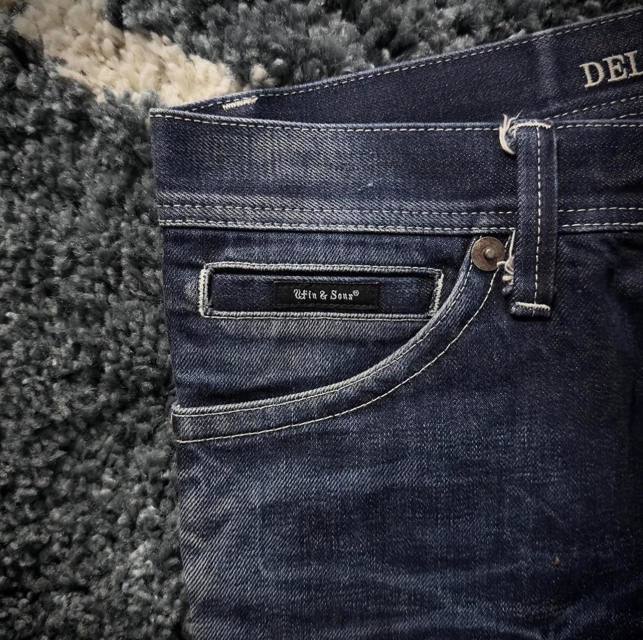 Tornado Mart Delay By Win&Sons Cow Leather Repaired Flared Jeans Size US 32 / EU 48 - 6 Thumbnail