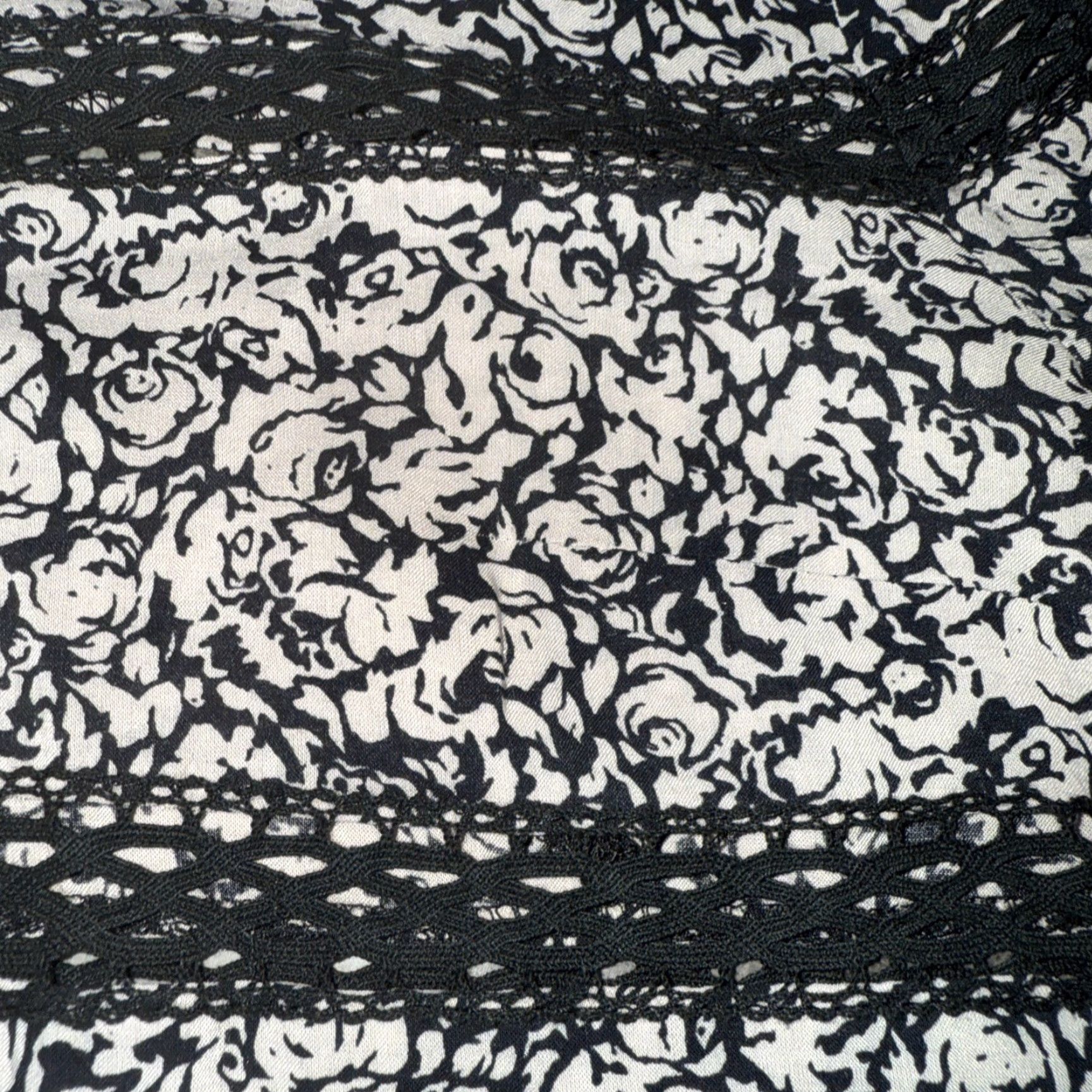 J Brand Esley Dress Fit & Flare Black Tan Floral Lace Ruffle Sleeve Knee Length NWT Womens M Knit Sleeveless? Size M / US 6-8 / IT 42-44 - 4 Thumbnail
