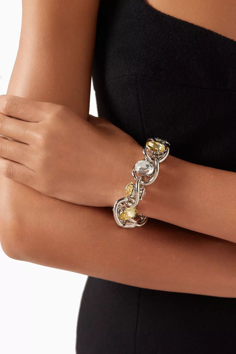 Marni o1f1d3z0725 Size: OS / Chunky Rhinestone Bracelet in Silver Size ONE SIZE - 2 Thumbnail