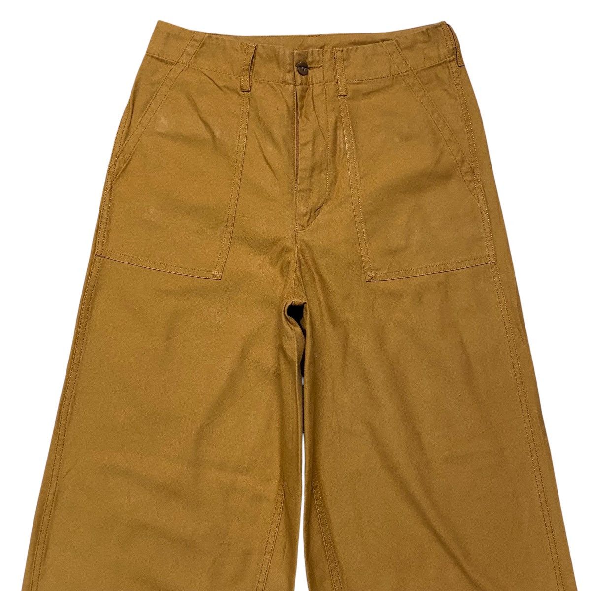 Japanese Brand COEN Mustard Sateen Fatigue Baggy Pants Size US 29 - 3 Thumbnail